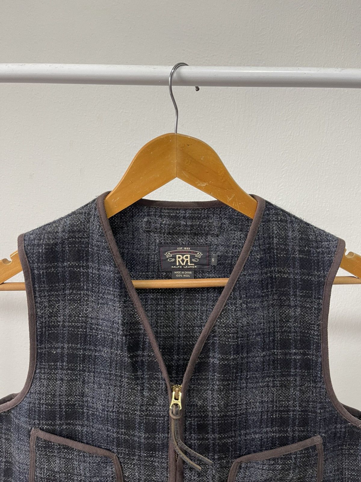 RRL Ralph Lauren RRL RALPH LAUREN WOOL PLAID VEST TALON ZIP Size US S / EU 44-46 / 1 - 4 Thumbnail
