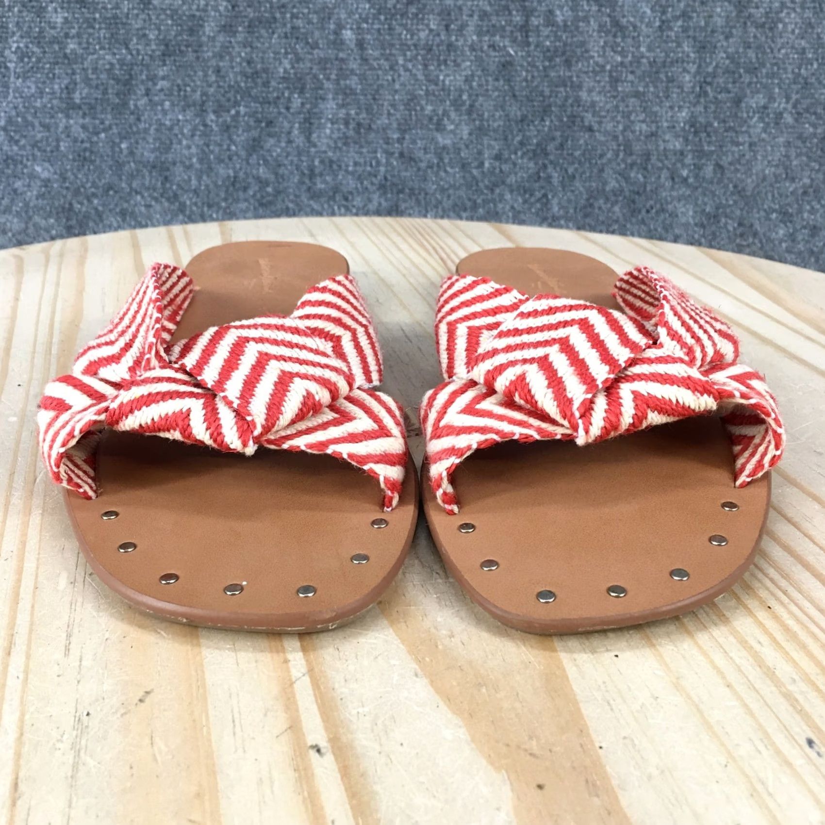 Vintage Universal Thread Sandals Womens 6.5 Louise Chevron Knotted Slide Red Striped SS19 Shoes Womens Slide Red Chevron Knotted Louisa Louise 6.5 Womens Size US 7 / IT 37 - 7 Thumbnail