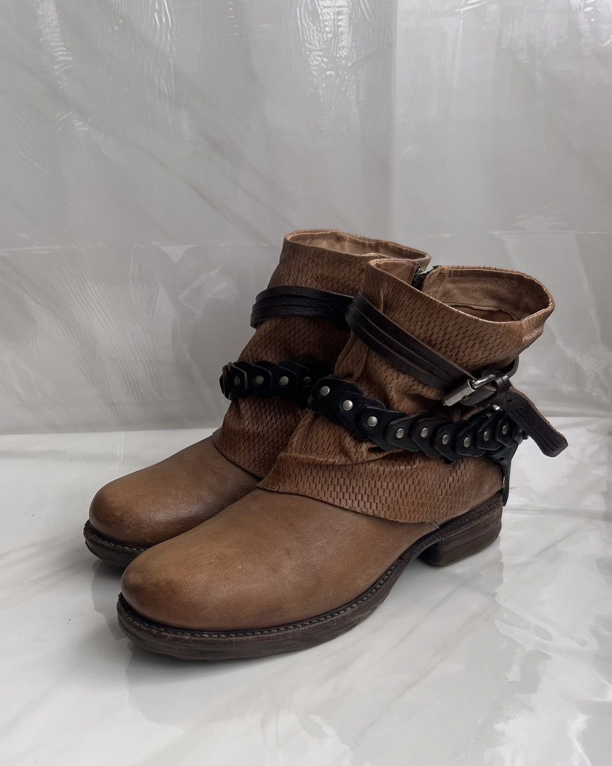 A.S.98 As 98 Airstep Zipper Boho Biker brown distressed boot Size US 8 / IT 38 - 3 Thumbnail