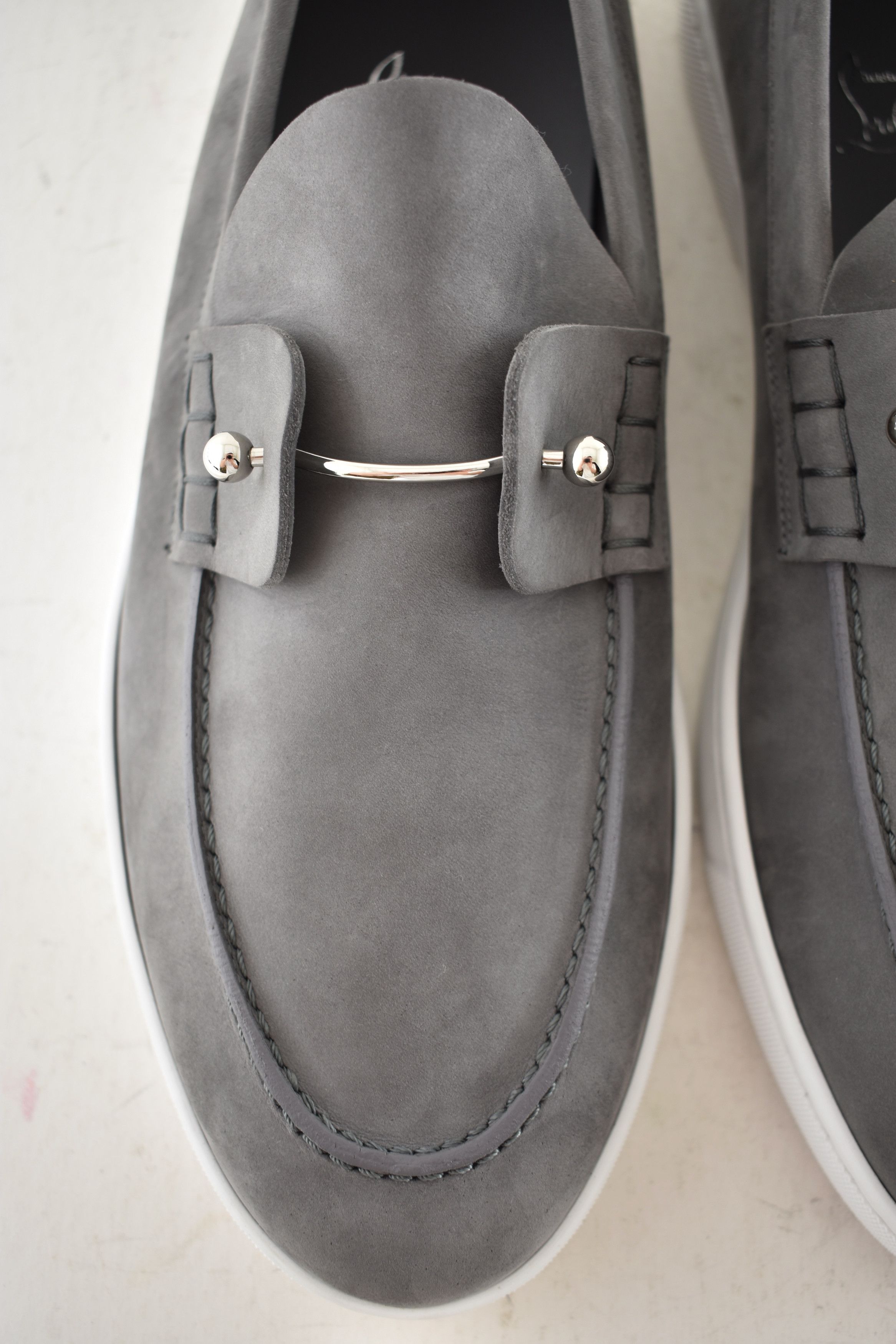 Christian Louboutin Mens Chambeliboat Flat Smoky Grey Loafer Sneaker Boat 45 12 Size US 12 / EU 45 - 10 Thumbnail