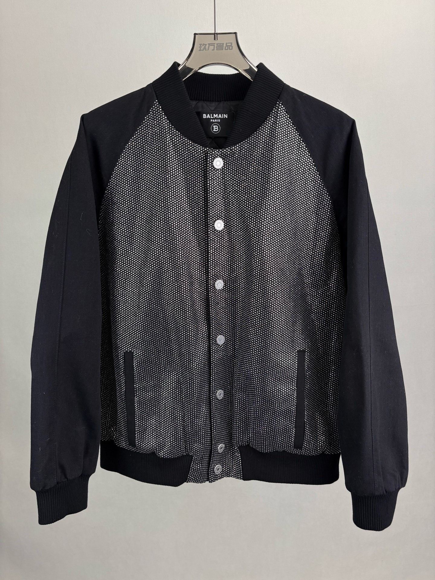 Balmain Balmain Diamond-Embellished Baseball Jacket Size US M / EU 48-50 / 2 - 1 Thumbnail