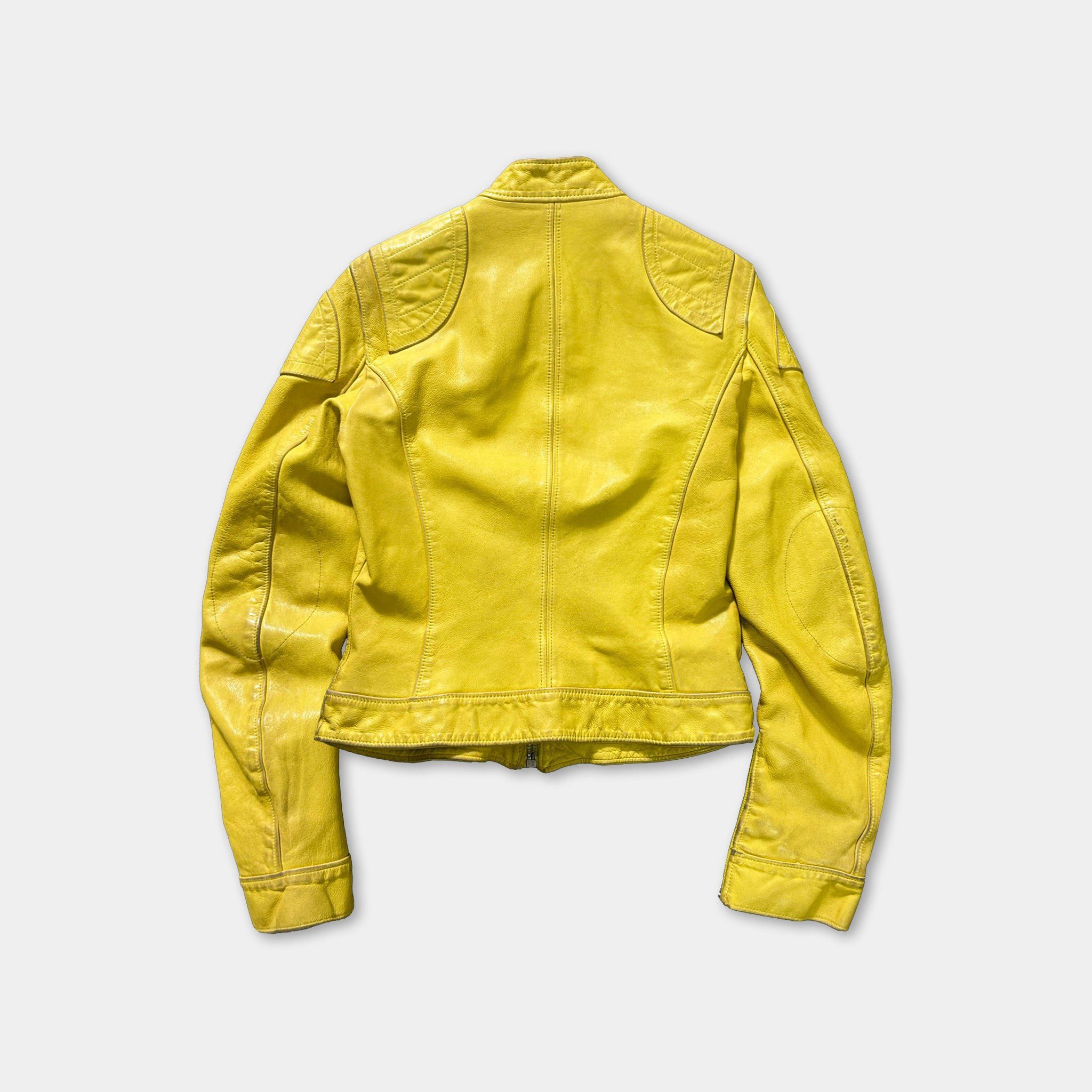 Dolce & Gabbana Dolce & Gabbana 00's Yellow Leather Padded Jacket Size US S / EU 44-46 / 1 - 5 Thumbnail