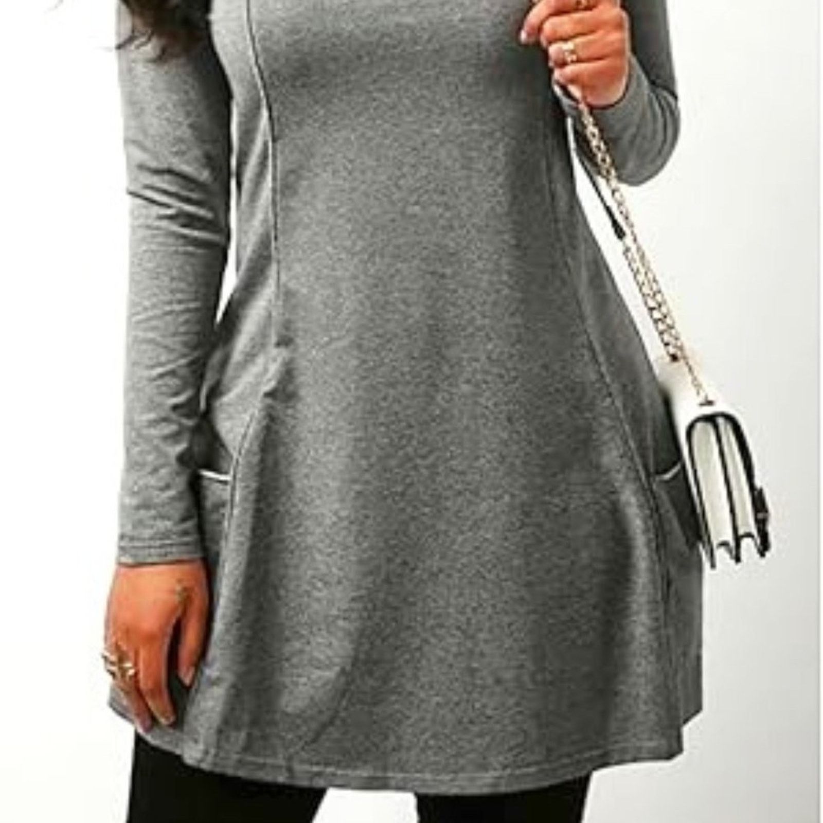 Other Long Sleeve Cowl Neck Tunic Pockets - Blood Orange - size L Size L / US 10 / IT 46 - 7 Thumbnail