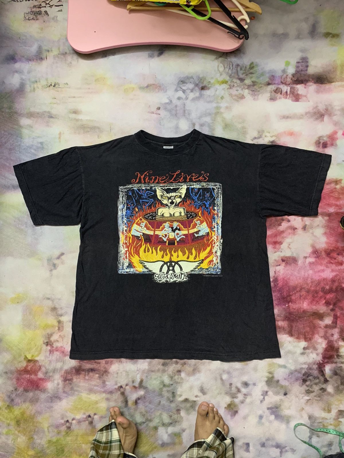 Band Tees Vintage AEROSMITH Nine Live Tour Tee Size US S / EU 44-46 / 1 - 8 Thumbnail