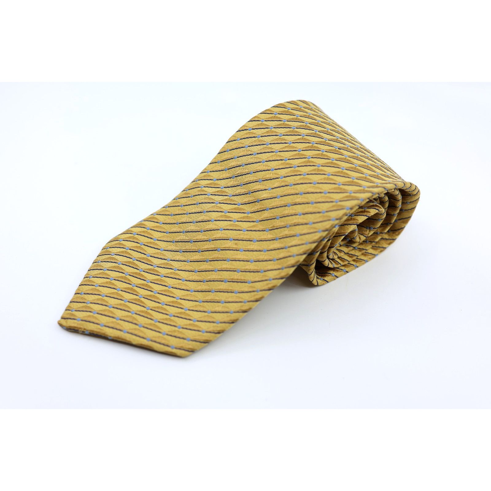 Canali CANALI Yellow Wave Geometric Jacquard 100% Silk Tie $195 Size ONE SIZE - 1 Thumbnail