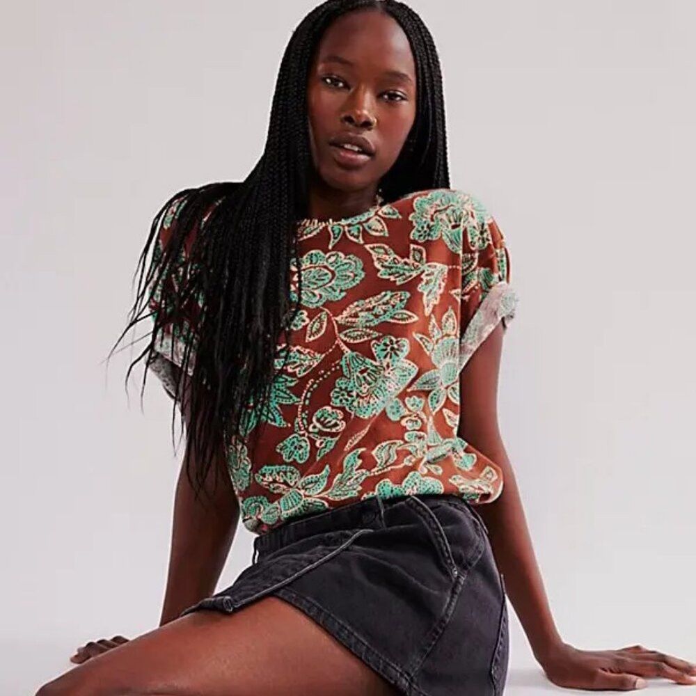 Free People New Free People We The Free Nina Printed Tee Size M Size M / US 6-8 / IT 42-44 - 2 Thumbnail