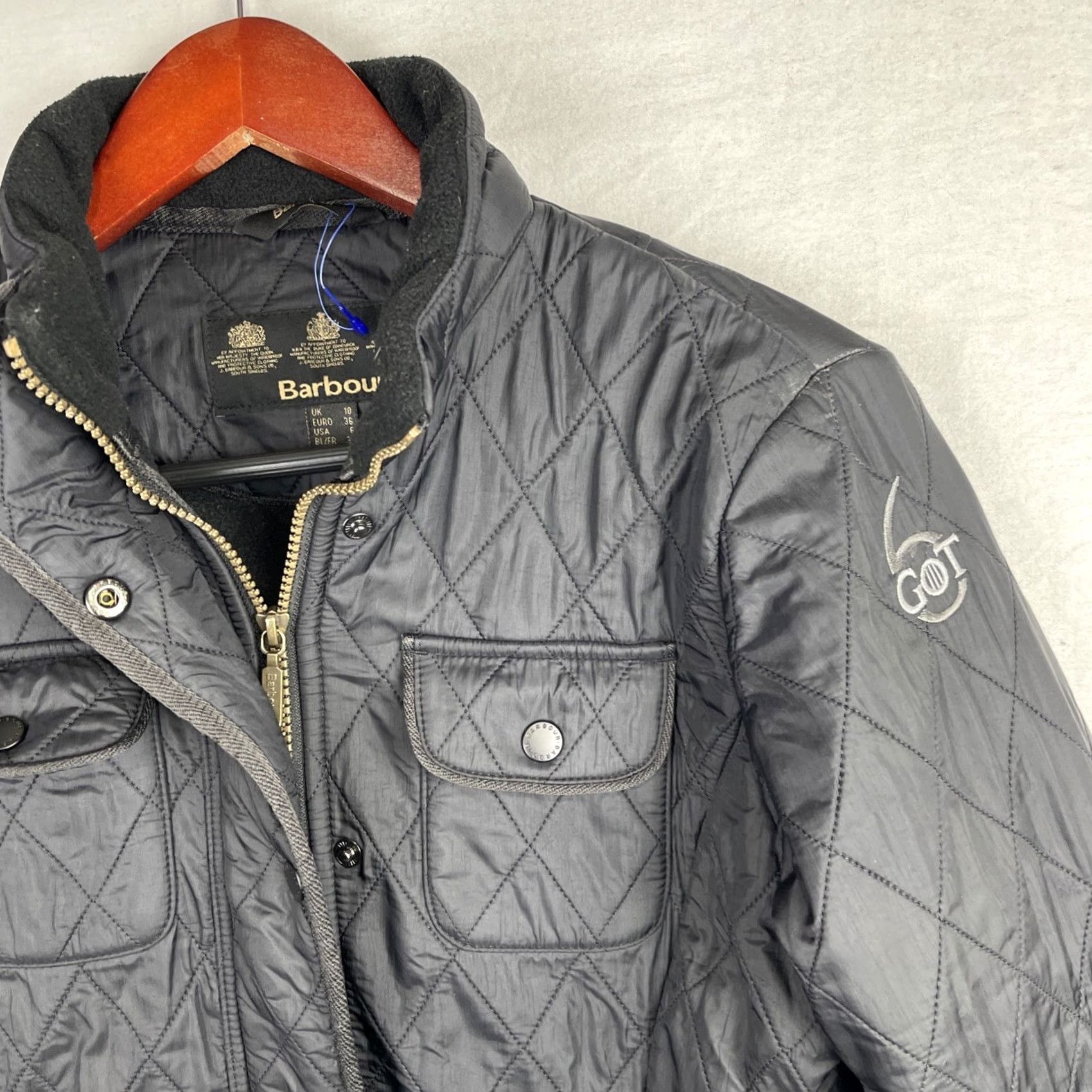 Barbour Barbour Jacket Womens 6 Black Utility Polarquilt Field Season 6 Game Of Thrones Size M / US 6-8 / IT 42-44 - 2 Thumbnail