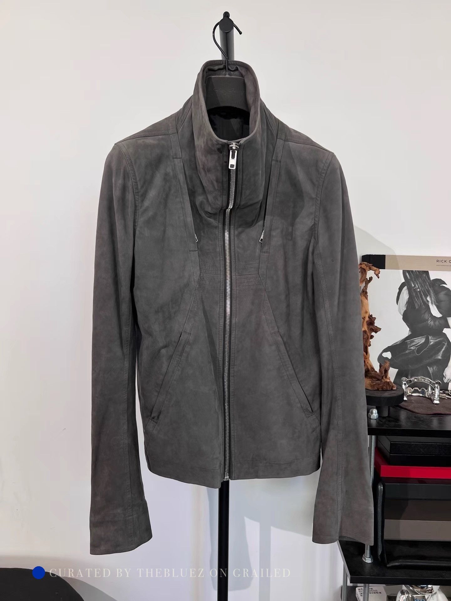 Rick Owens Gray Leather Zip-Up Jacket Size M Size US M / EU 48-50 / 2 - 1 Thumbnail