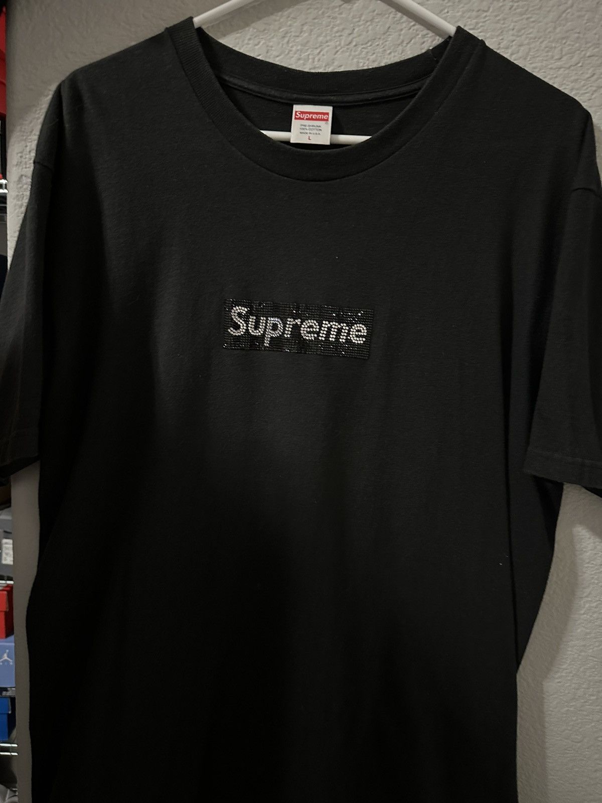 Supreme × Swarovski Supreme Swarovski Box Logo BOGO Tee Black