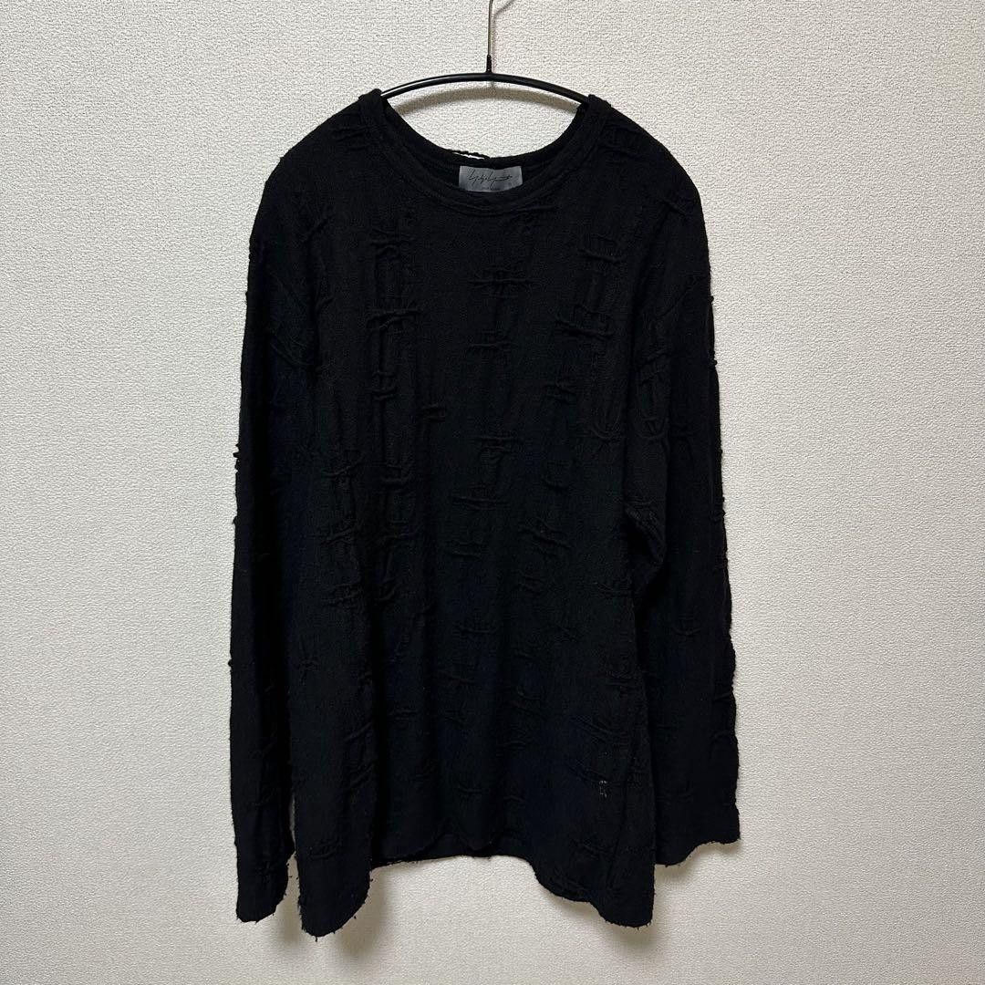 Yohji Yamamoto Yohji Yamamoto POUR HOMME wool mixed damaged pattern knit Size US L / EU 52-54 / 3 - 1 Thumbnail