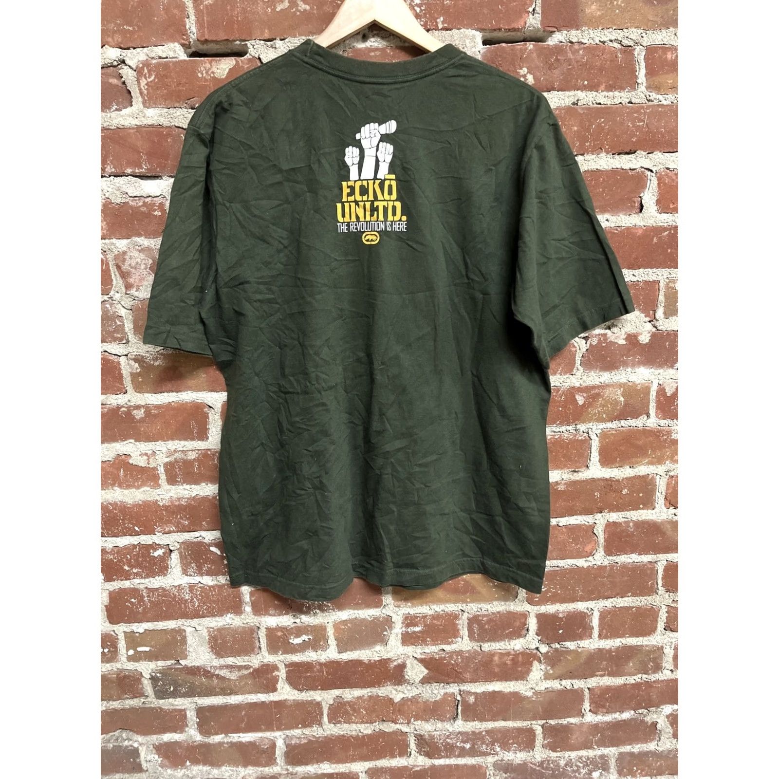 Ecko Unltd. Ecko Unltd Green T-Shirt Large Mens Y2K Revolution Short Sleeve Size US L / EU 52-54 / 3 - 2 Thumbnail