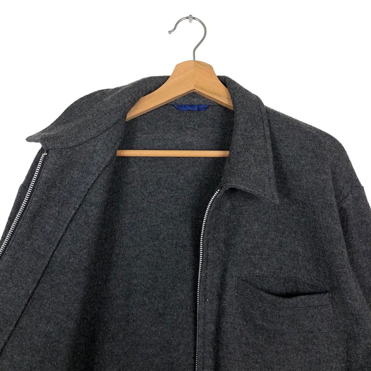 Issey Miyake 🔥Rich Grey - Vintage Wool Work Zipper Jacket Zephyr Japan Size US L / EU 52-54 / 3 - 9 Thumbnail
