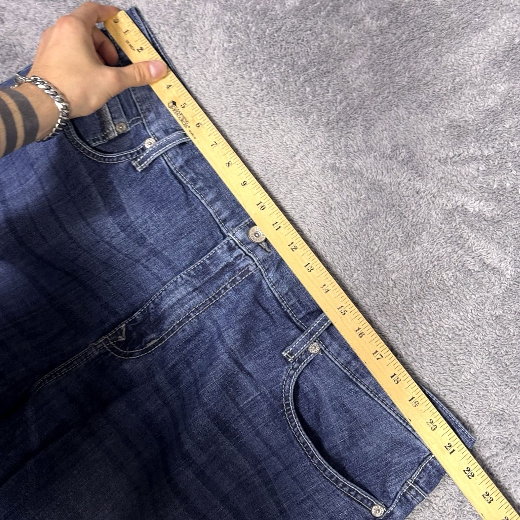 Denime Cinch Grant Mens Jeans 42x36 Wisker Relaxed Bootcut Blue Denim Western Shirt? Size US 42 / EU 58 - 7 Thumbnail