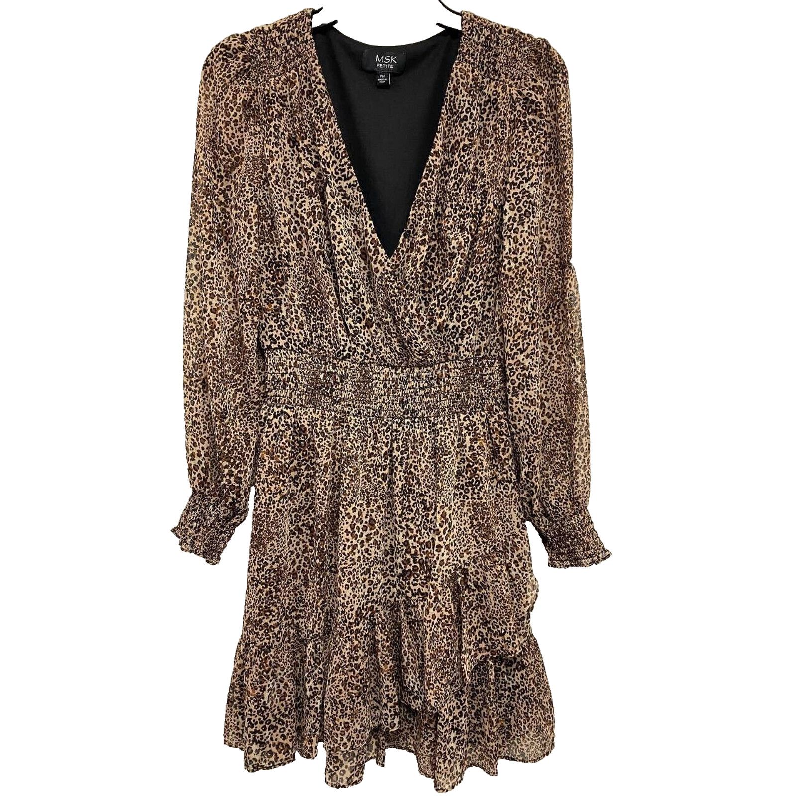 Other MSK Babydoll Animal Dress sheer leopard Pet M A000402 Size M / US 6-8 / IT 42-44 - 3 Thumbnail