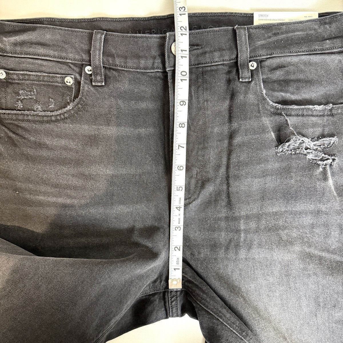 American Eagle Outfitters American Eagle Jeans 14 Black Super High-Rise Ankle Straight Size 36" / US 14 / IT 50 - 12 Thumbnail