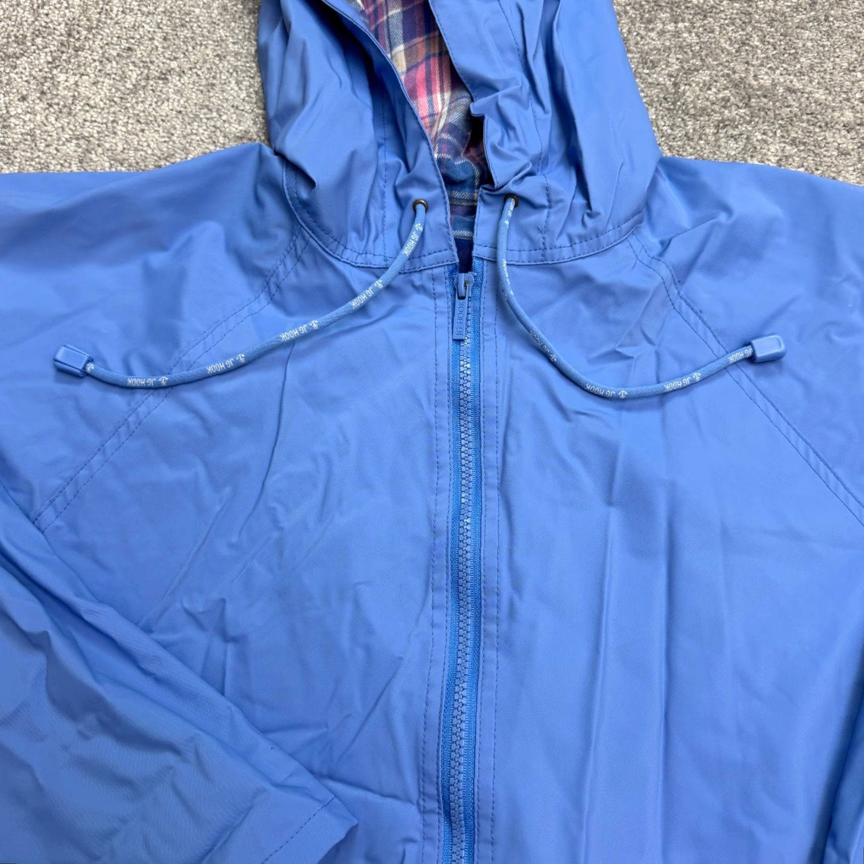Vintage JG Hook Windbreaker Hoodie Jacket Womens Large Blue L Jacket/Casual, Travel, Outdoor Size L / US 10 / IT 46 - 3 Thumbnail