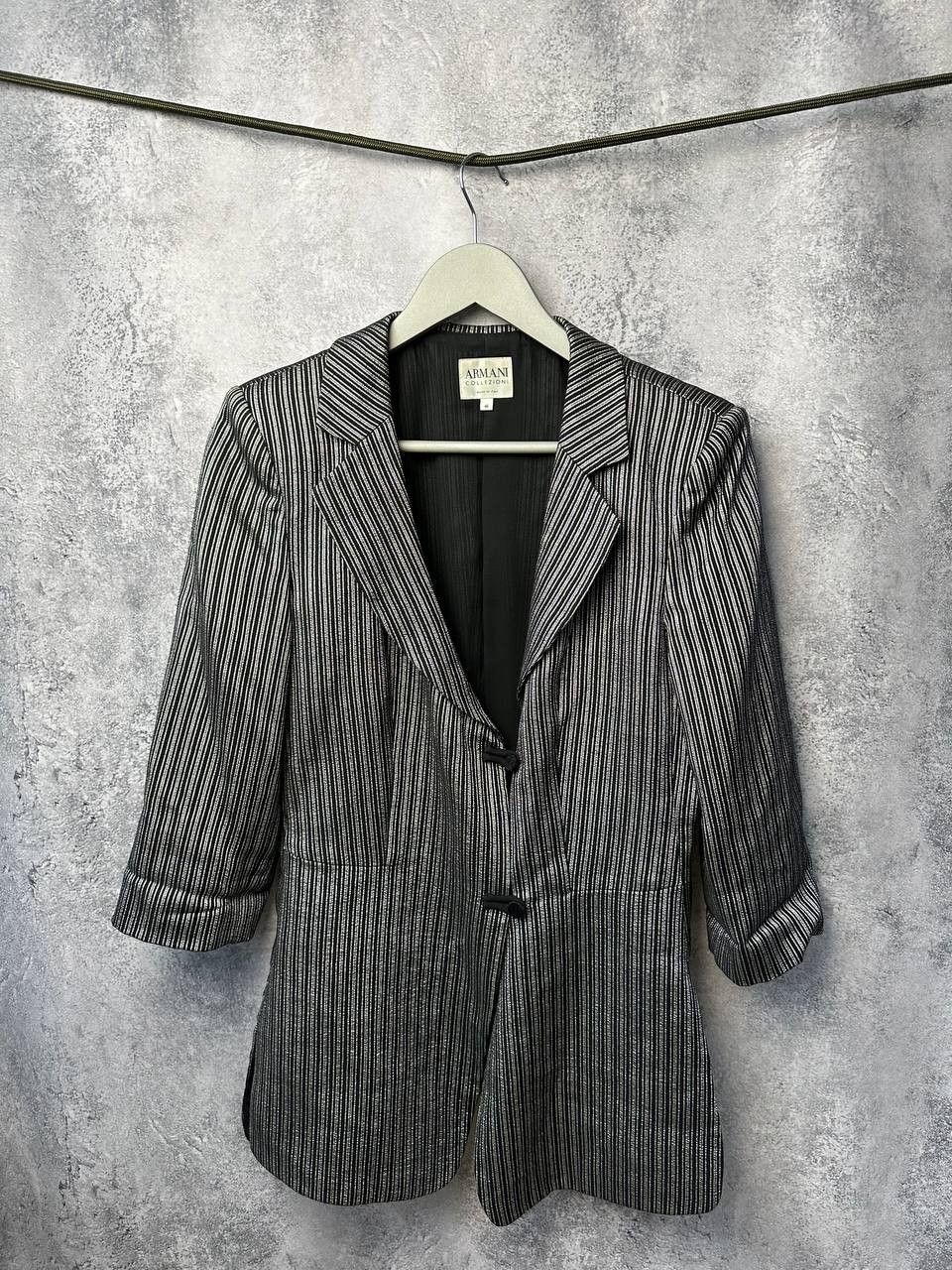 Armani Collezioni Armani Collezioni Women’s Unique Striped Blazer Jacket Size L / US 10 / IT 46 - 1 Thumbnail