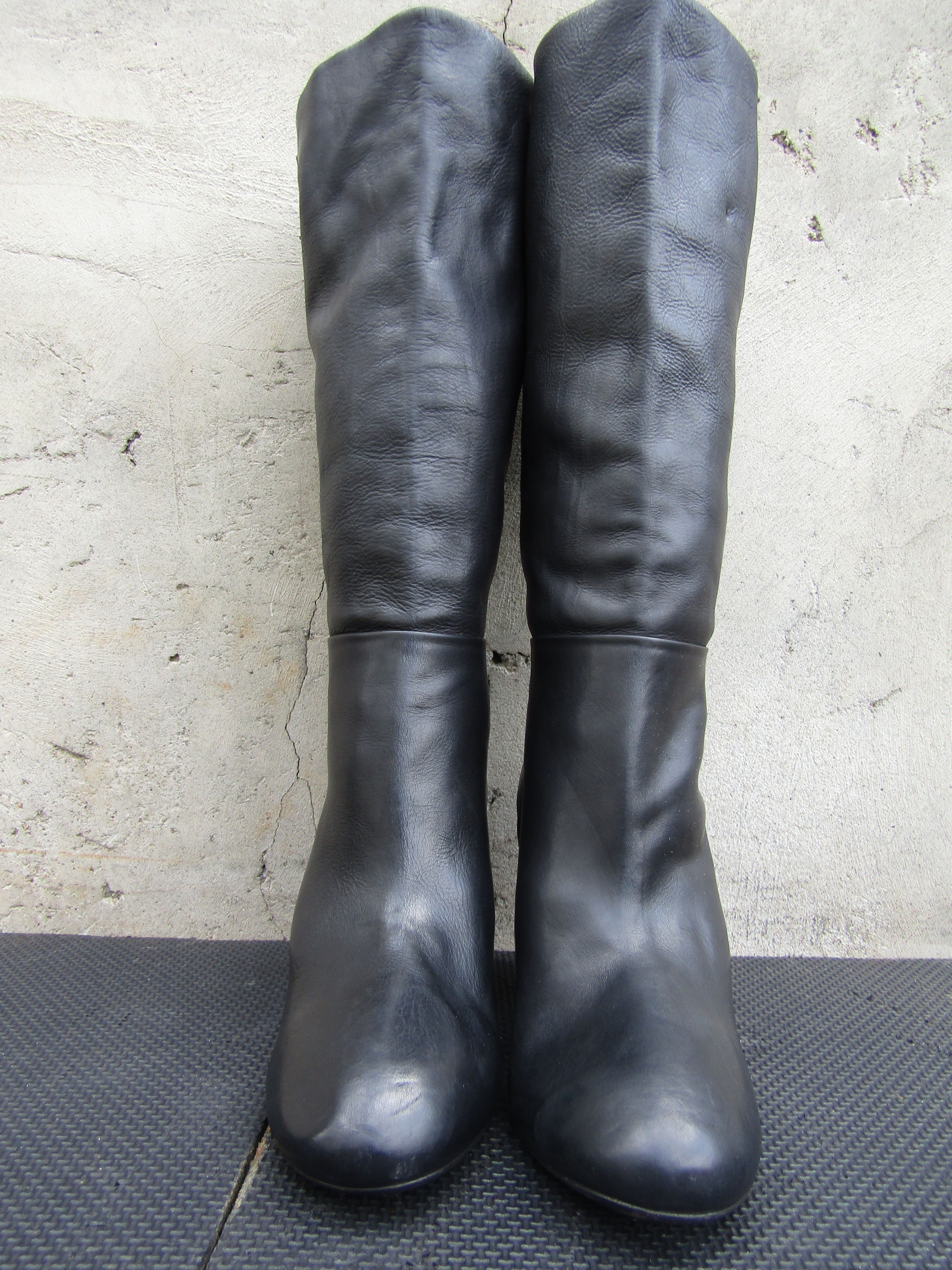 Marsell Marsell Tall Boots Buckle Women Black Leather Block Heel Size US 7.5 / IT 37.5 - 5 Thumbnail