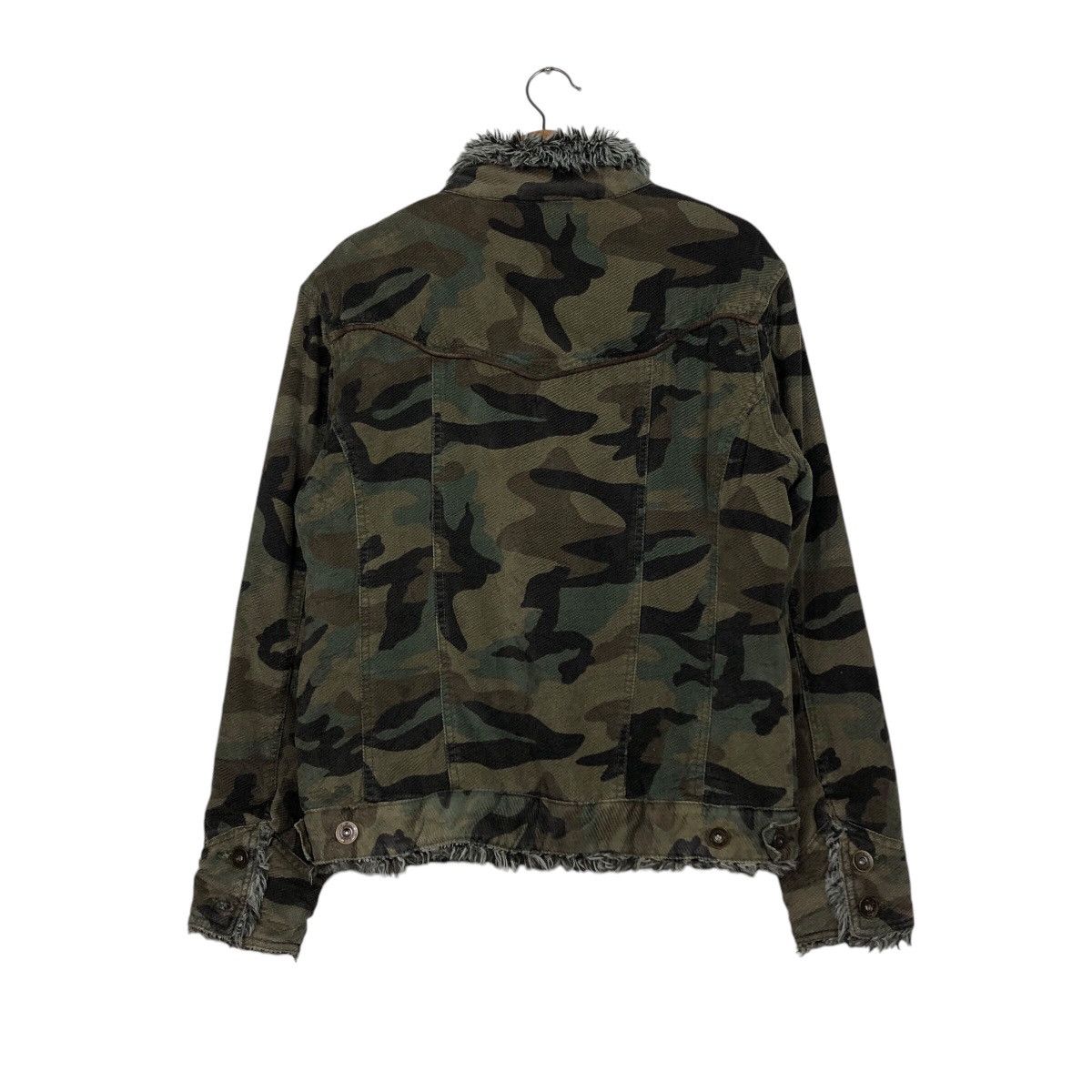 Japanese Brand 📌Vintage Biker Jacket Camouflage Mink Fur Fleece Blanket Size US L / EU 52-54 / 3 - 9 Thumbnail