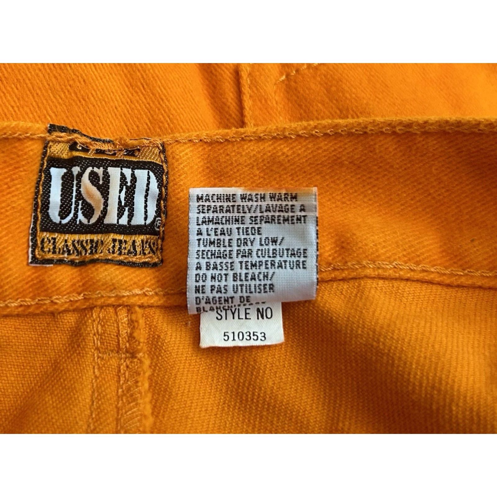 Denime VINTAGE Get Used Jeans Mens 40 Orange 90s Denim Deadstock NWT Size US 40 / EU 56 - 7 Thumbnail