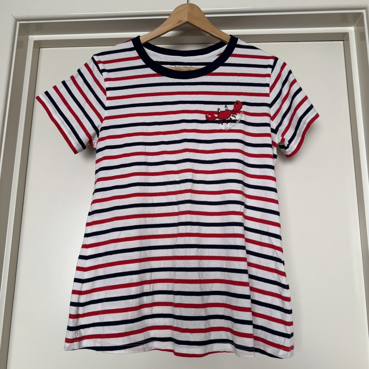 Kate Spade New logo White Red Striped T-Shirt ❣️ Size S / US 4 / IT 40 - 2 Thumbnail
