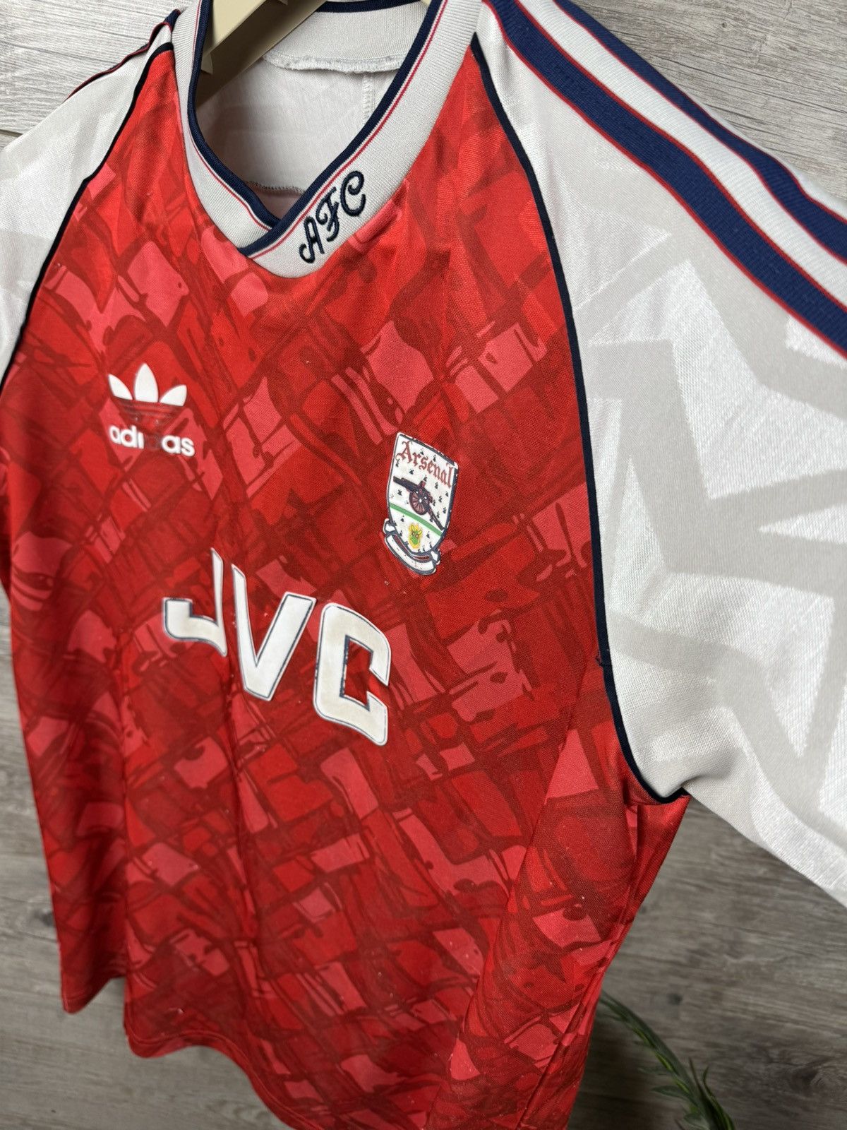 Japanese Brand Arsenal Adidas JVC Vintage Jersey Shirt Mens 1990 1991 1992 Size US L / EU 52-54 / 3 - 12 Thumbnail
