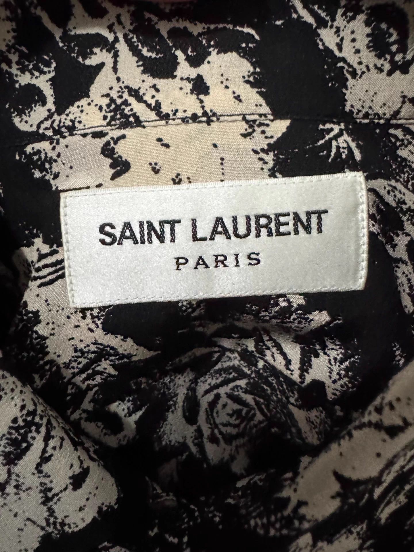 Saint Laurent Paris SAINT LAURENT SLP 21FW French Rose Print Silk Shirt 36 New Size US S / EU 44-46 / 1 - 6 Thumbnail
