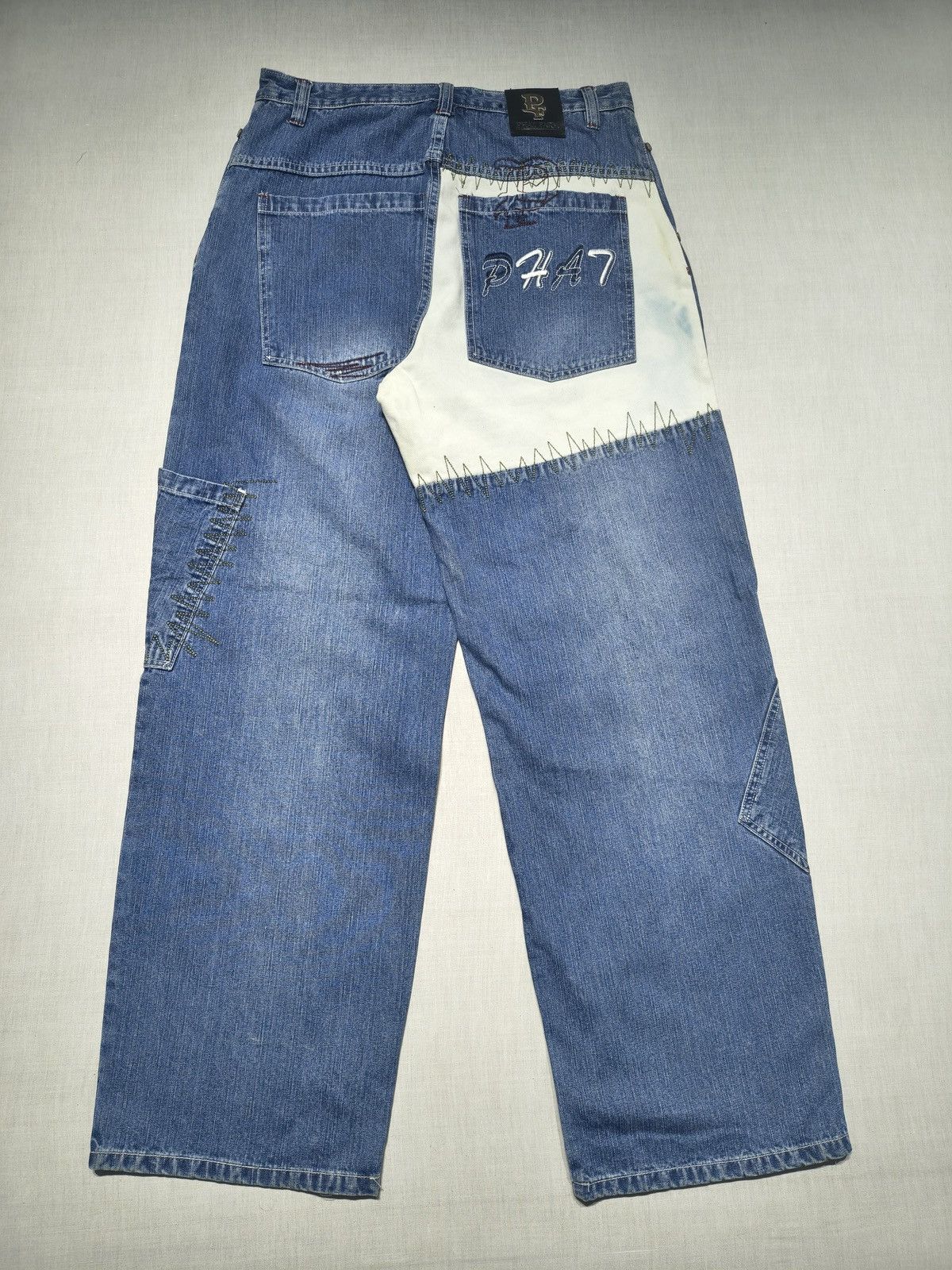 Southpole PHAT FARM INSANE PATCH WORK BAAGY JEANS 🚀(012) Size US 32 / EU 48 - 2 Thumbnail