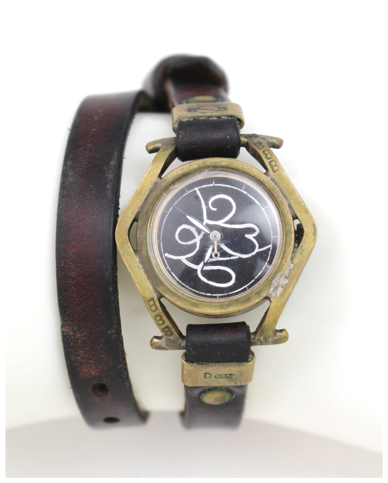 Hysteric Glamour 2000S DEEE ONE-OFF HANDMADE BRASS FRAME WRAP LEATHER WATCH Size ONE SIZE - 9 Thumbnail