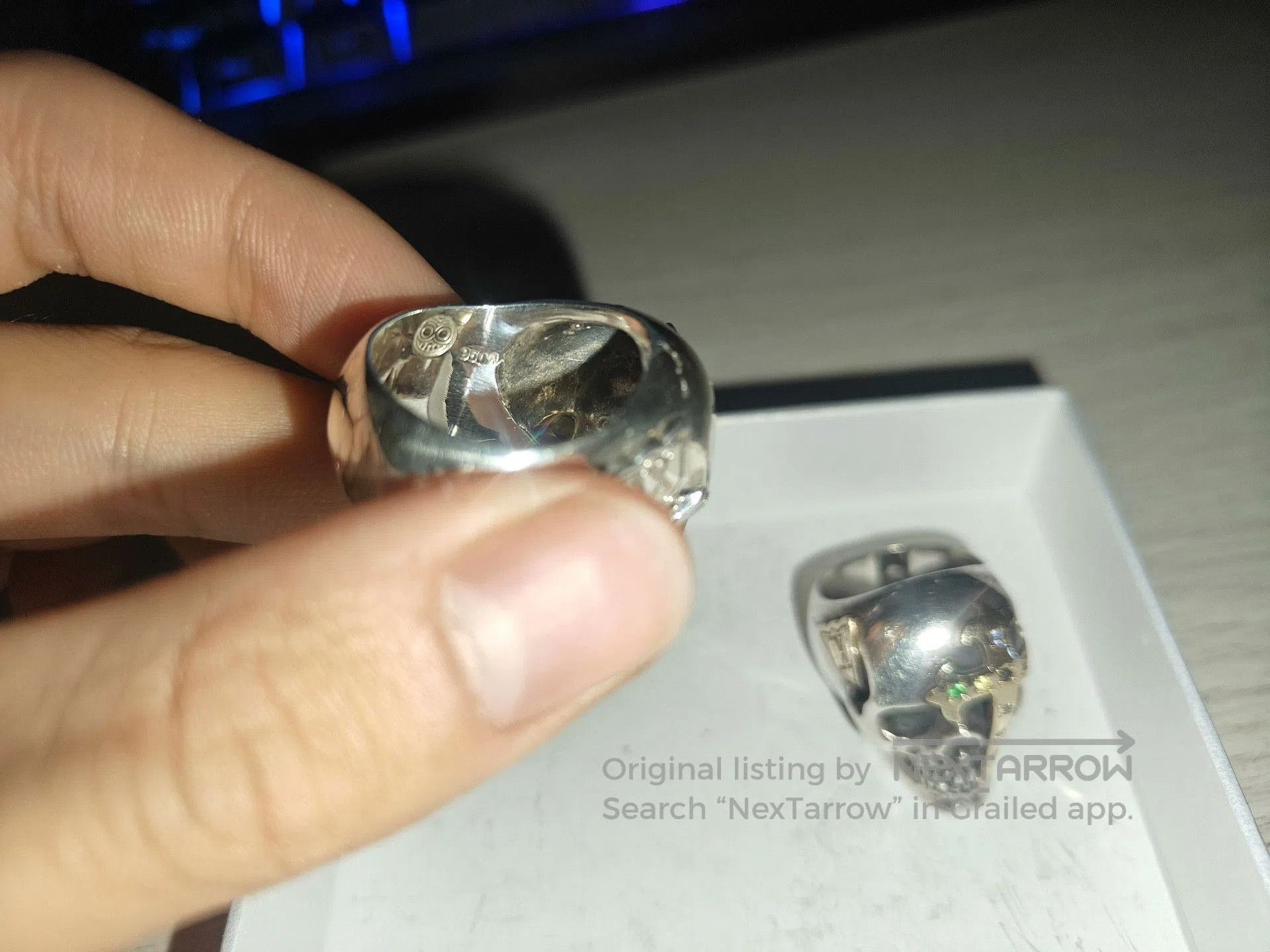 Number (N)ine Number (n)ine x Magical Design Skull Silver Cross Ring. Size ONE SIZE - 5 Thumbnail