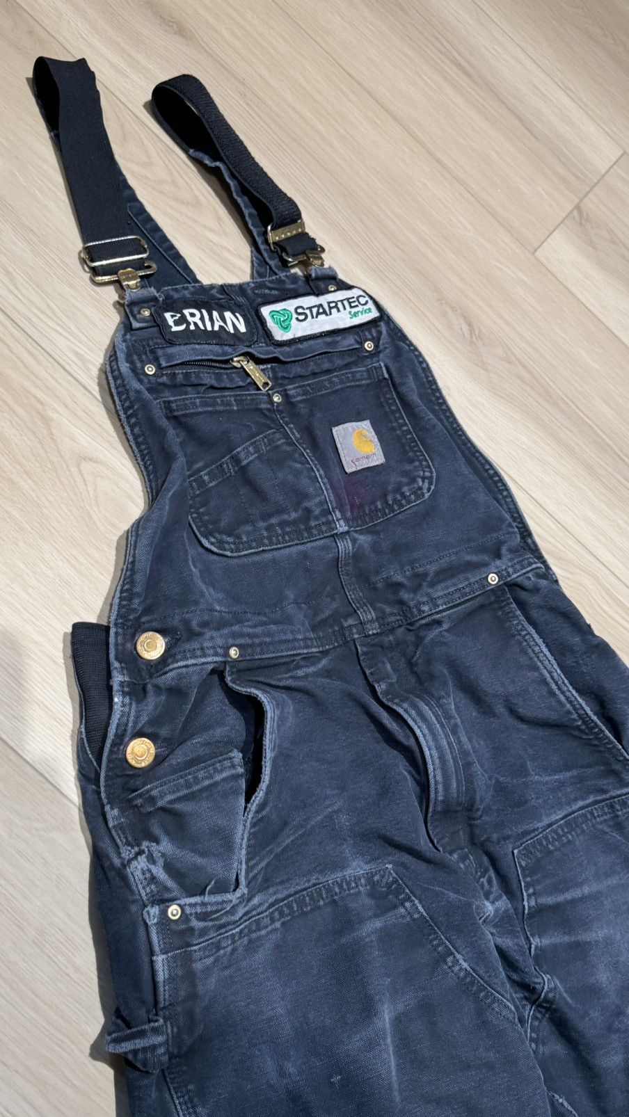 Carhartt Carharrt double knee carpenter overalls pants distressed Size US 32 / EU 48 - 11 Thumbnail