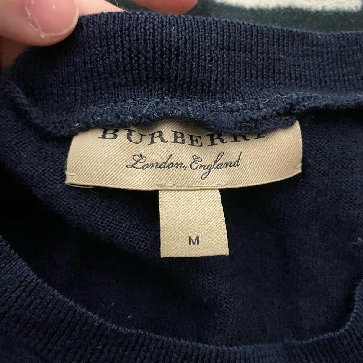 Burberry Burberry Brit Cotton Sweater Jumper Size M Big Print Navy Size US M / EU 48-50 / 2 - 3 Thumbnail