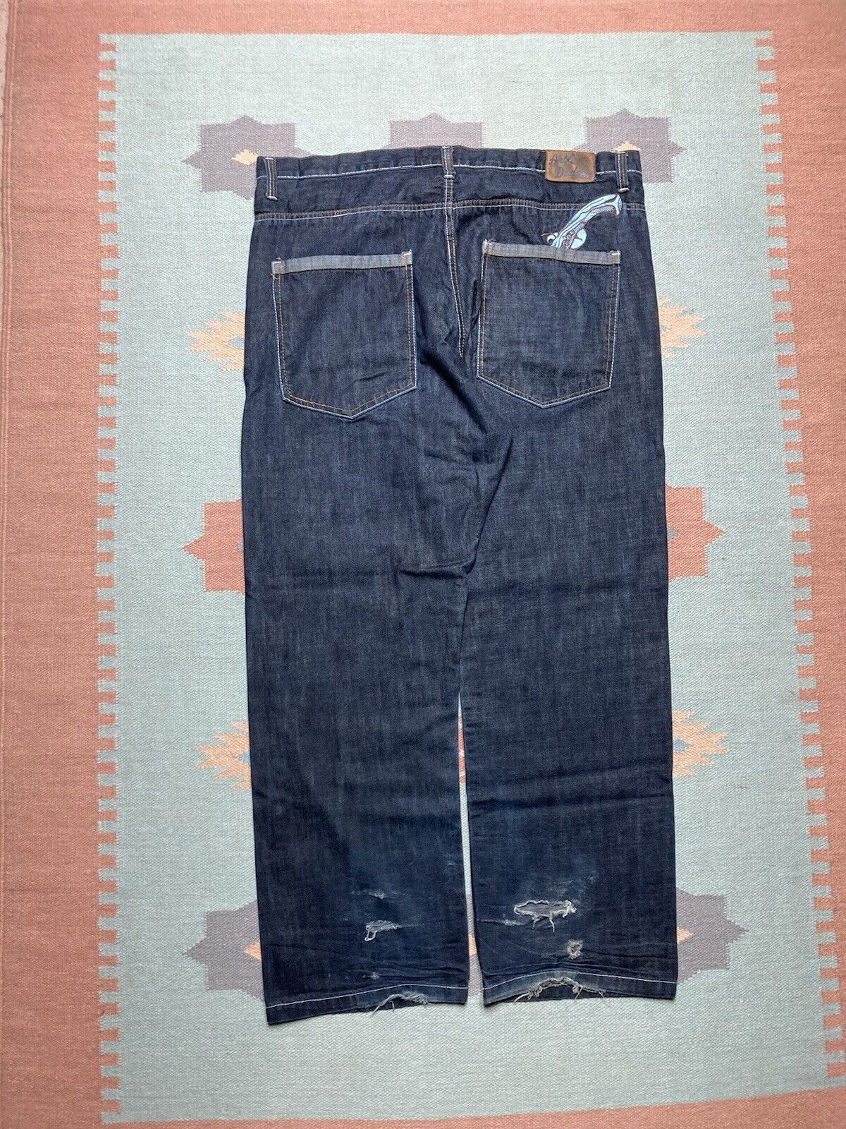 y2k baggy jeans artful dodger embroider grunge skater 44x35