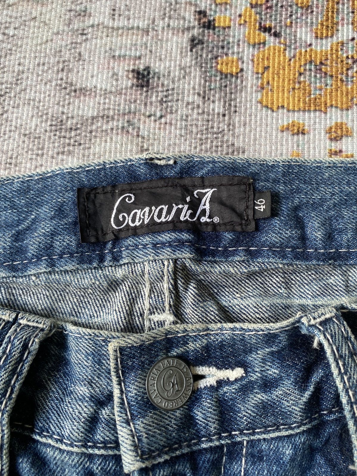 Japanese Brand Cavari A Claw Mark Studded Distressed Flare Denim Size US 32 / EU 48 - 19 Thumbnail