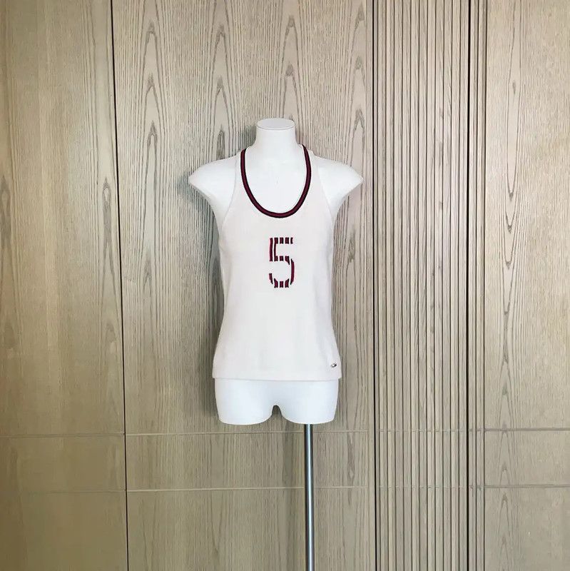 Chanel Chanel Summer White Cashmere Sleeveless Top 0089 Size S / US 4 / IT 40 - 1 Thumbnail