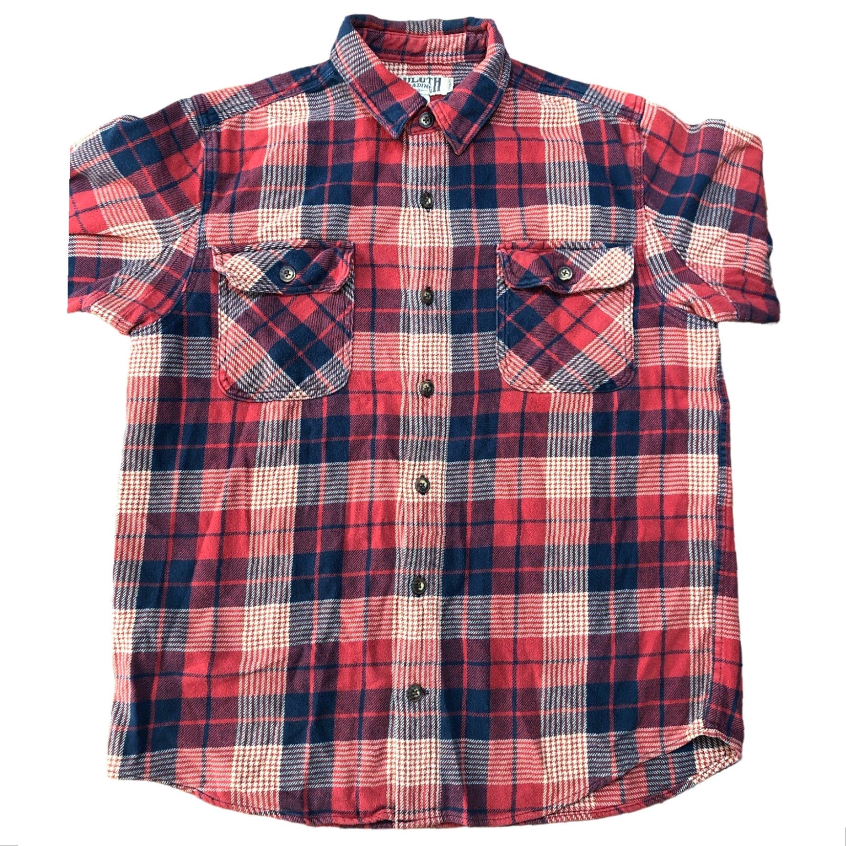 CO Duluth Trim Fit Flannel Shirt Mens Button-Down Plaid Red Blue Size US L / EU 52-54 / 3 - 2 Thumbnail