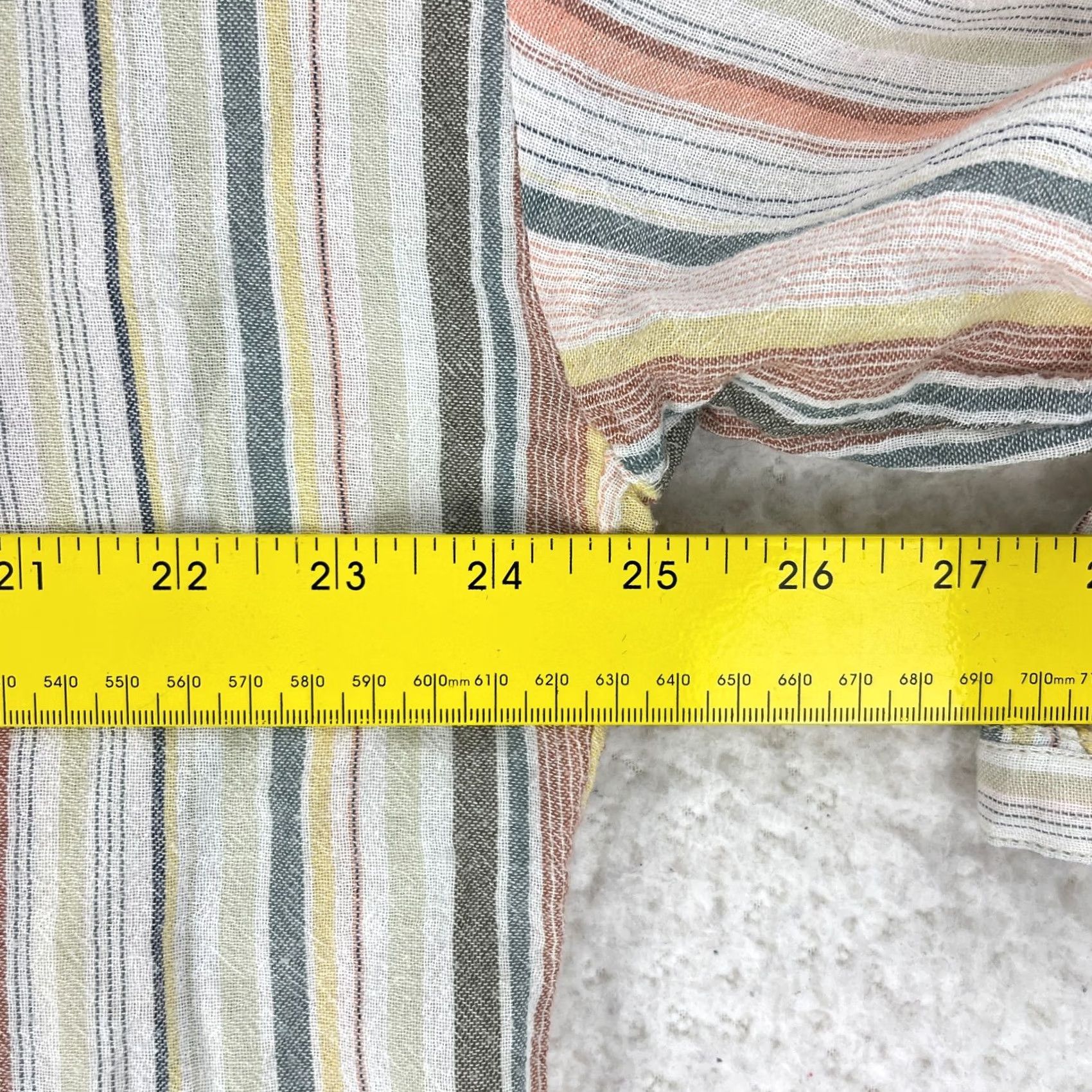 Anthropologie VINTAGE Akemi + Kin Oversized Shirt Womens XS Ivory Striped Button-Up Casual 3/4 Sleeve Pant? Size XS / US 0-2 / IT 36-38 - 7 Thumbnail
