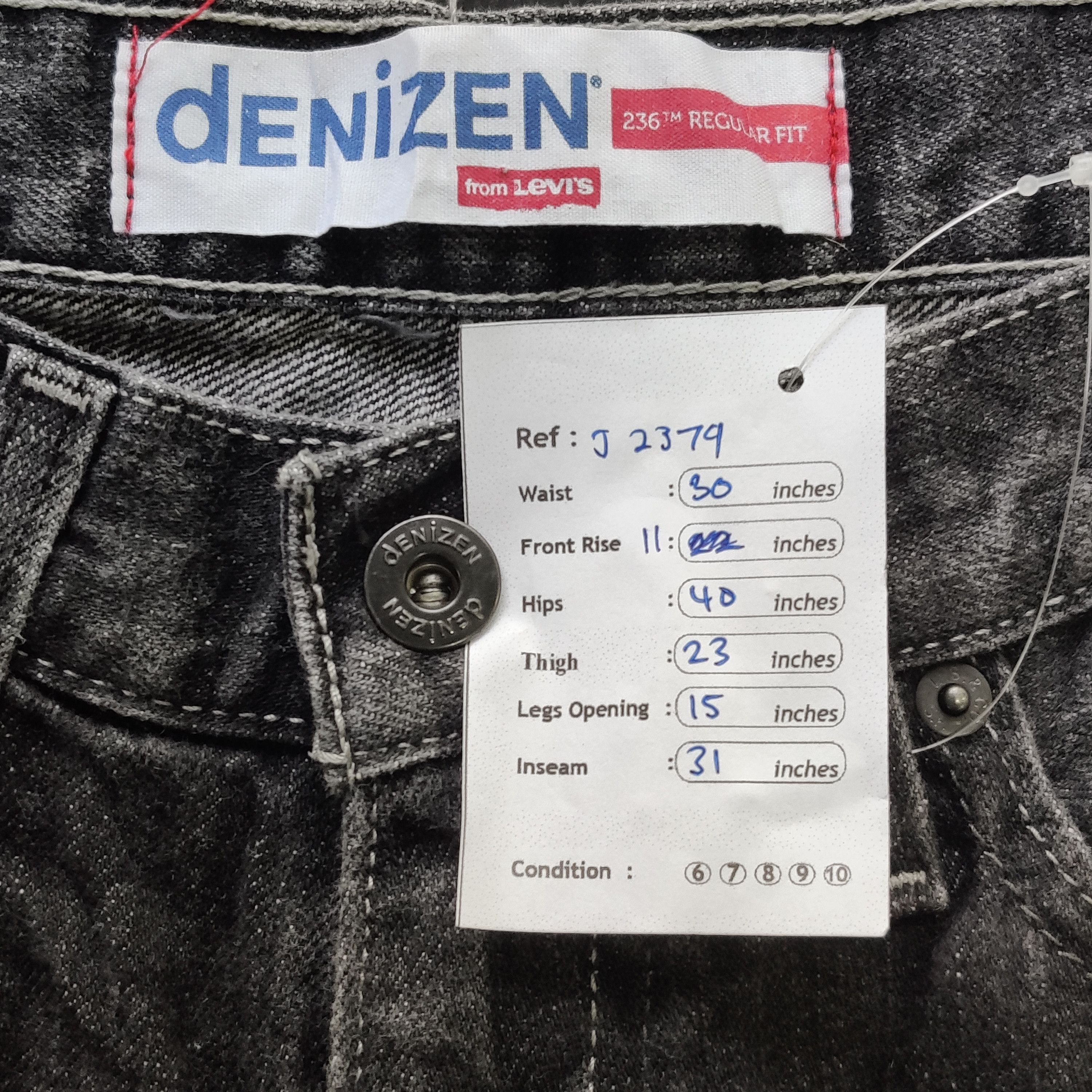 Denizen Vintage Faded Black Levis Denizen Jeans-J2379 Size US 30 / EU 46 - 12 Thumbnail