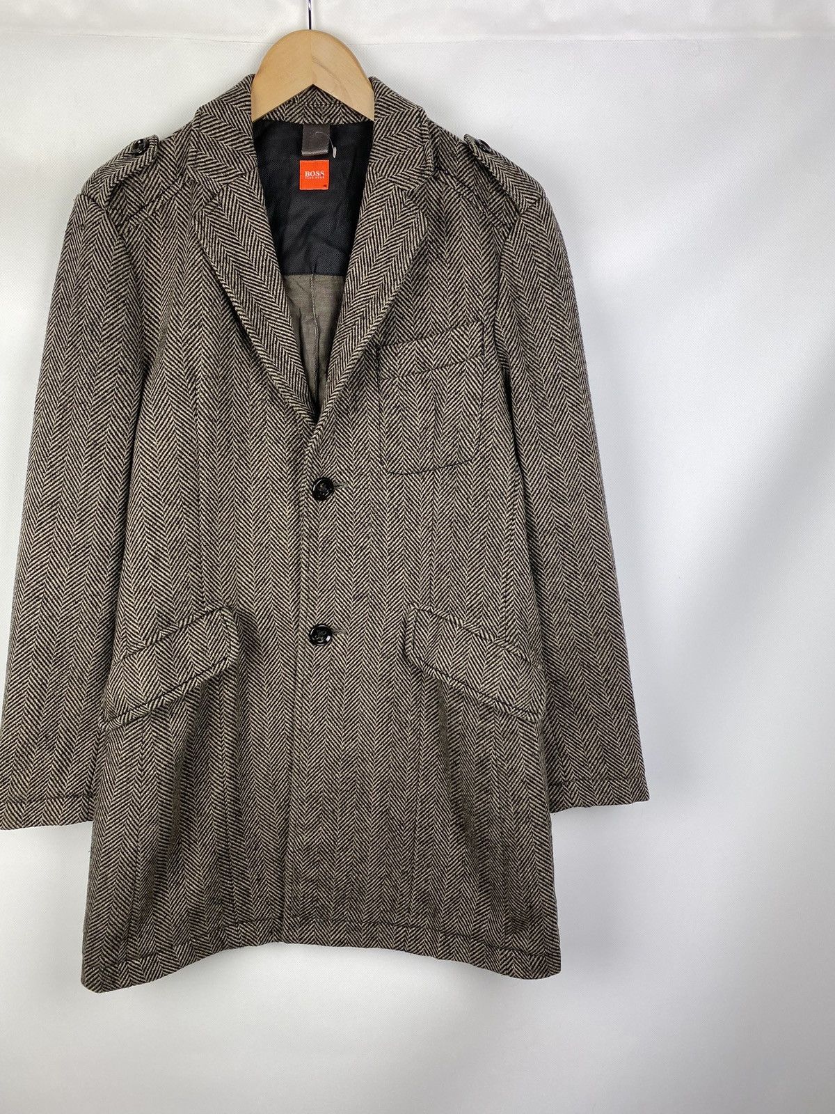 Hugo Boss Hugo Boss men’s wool herringbone coat jacket Size US M / EU 48-50 / 2 - 3 Thumbnail
