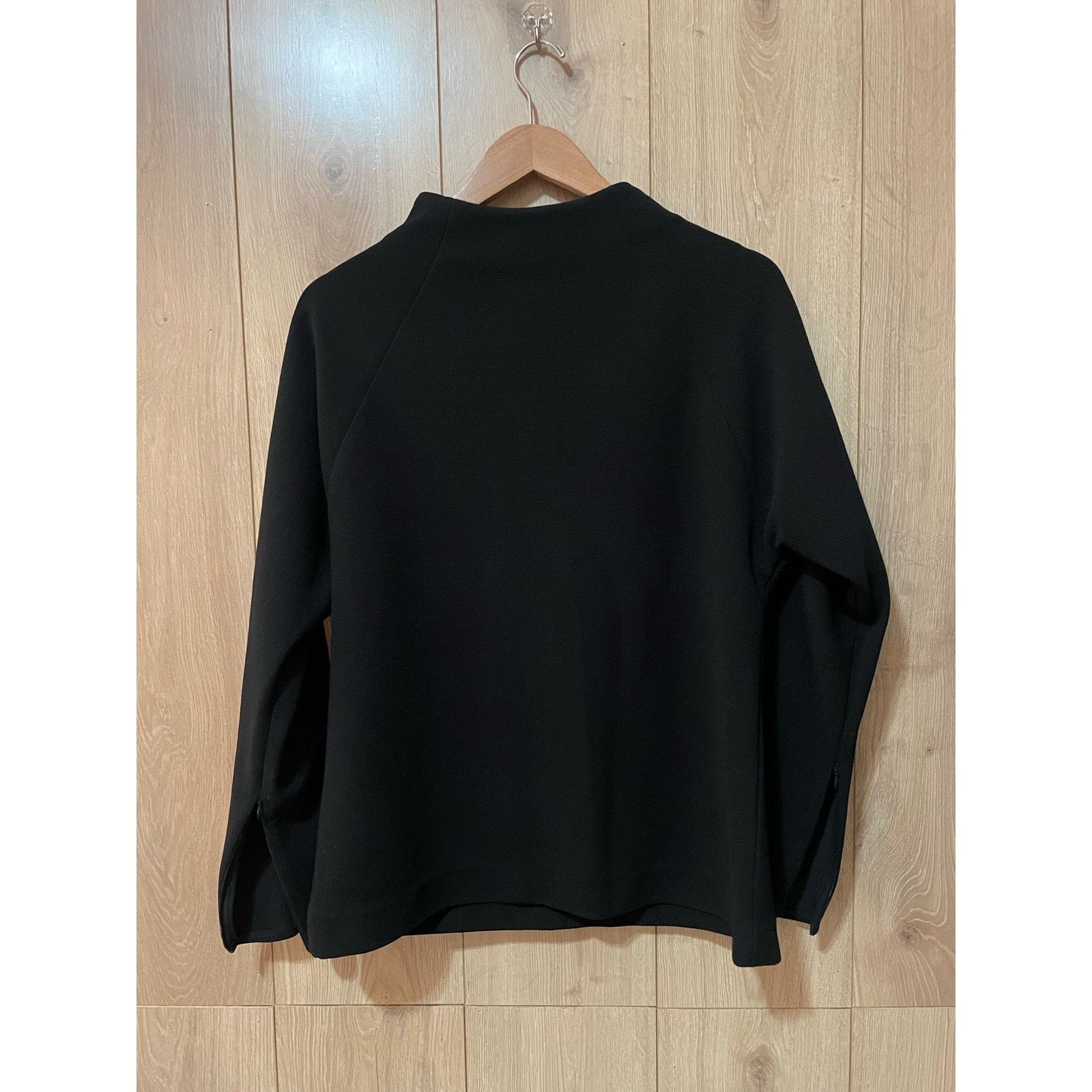 Club Monaco Club Mónaco - Long Sleeve Mock Neck Tricot Top / Black / M Size M / US 6-8 / IT 42-44 - 2 Thumbnail