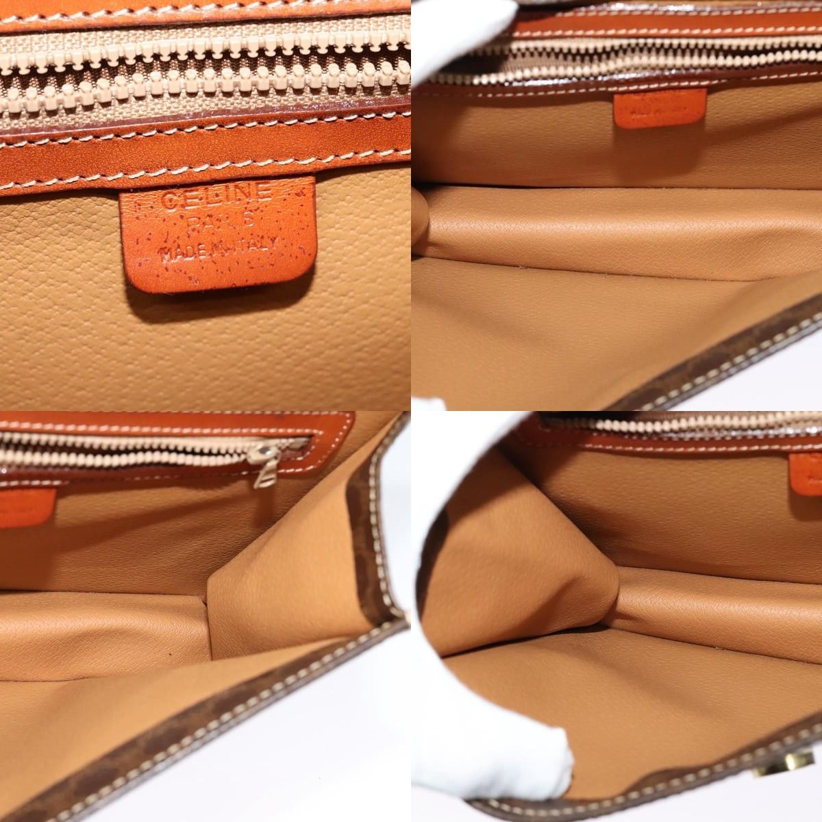 Celine CELINE Macadam Canvas Hand Bag Pvc Leather Brown Gold Size ONE SIZE - 12 Thumbnail