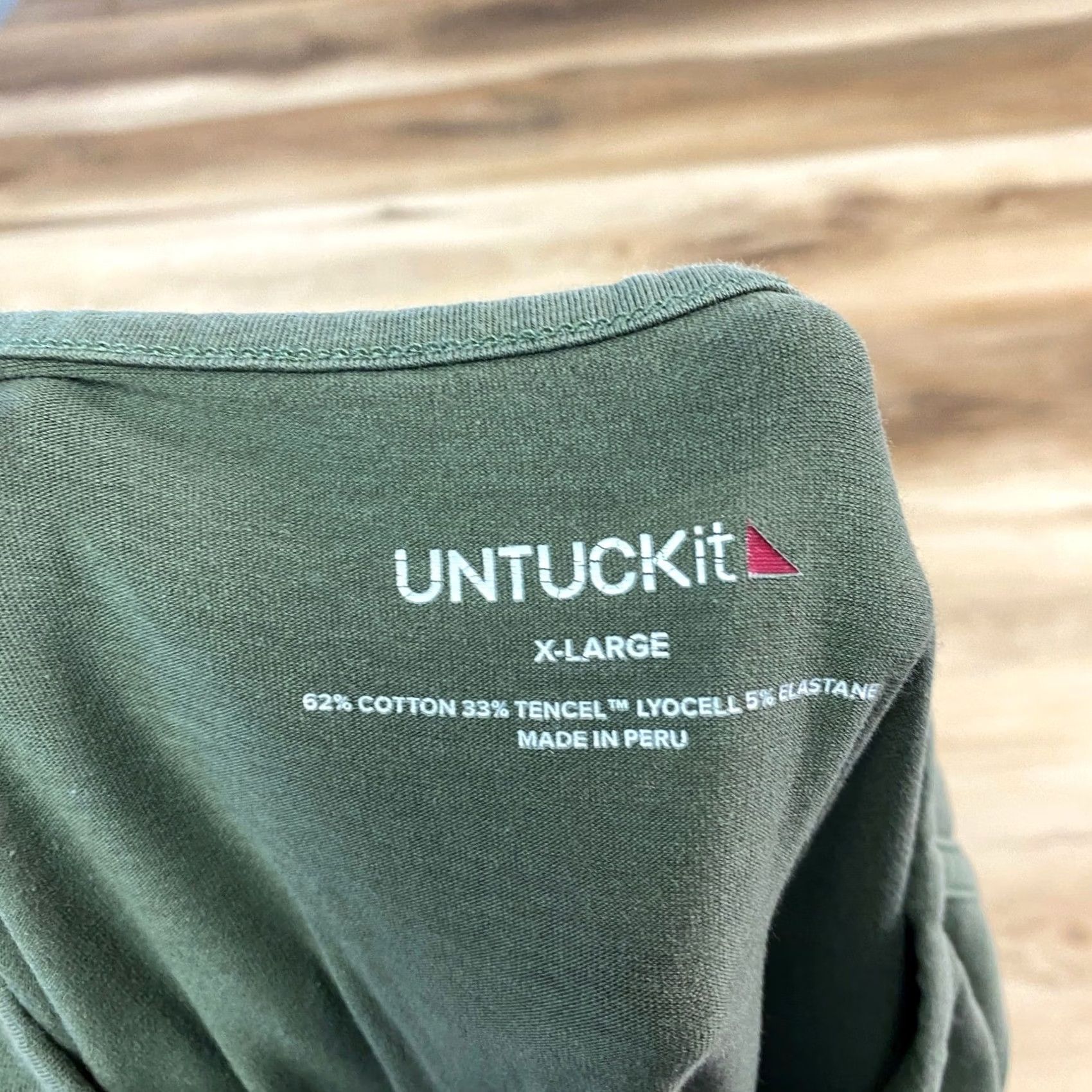 UNTUCKit UNTUCKit Henley Shirt Mens XL Olive Green Cotton Tencel Stretch Buttoned Placket Long Sleeve Untucked Casual Workwear Layer Size US XL / EU 56 / 4 - 2 Thumbnail