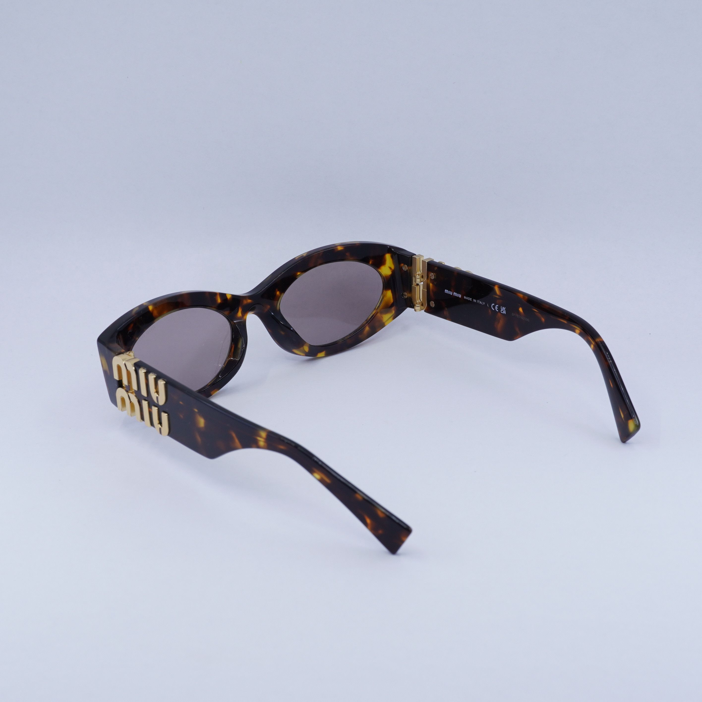 Miu Miu Miu Miu MU11WS 14L20I Sunglasses Havana Oval Frame Size ONE SIZE - 6 Thumbnail
