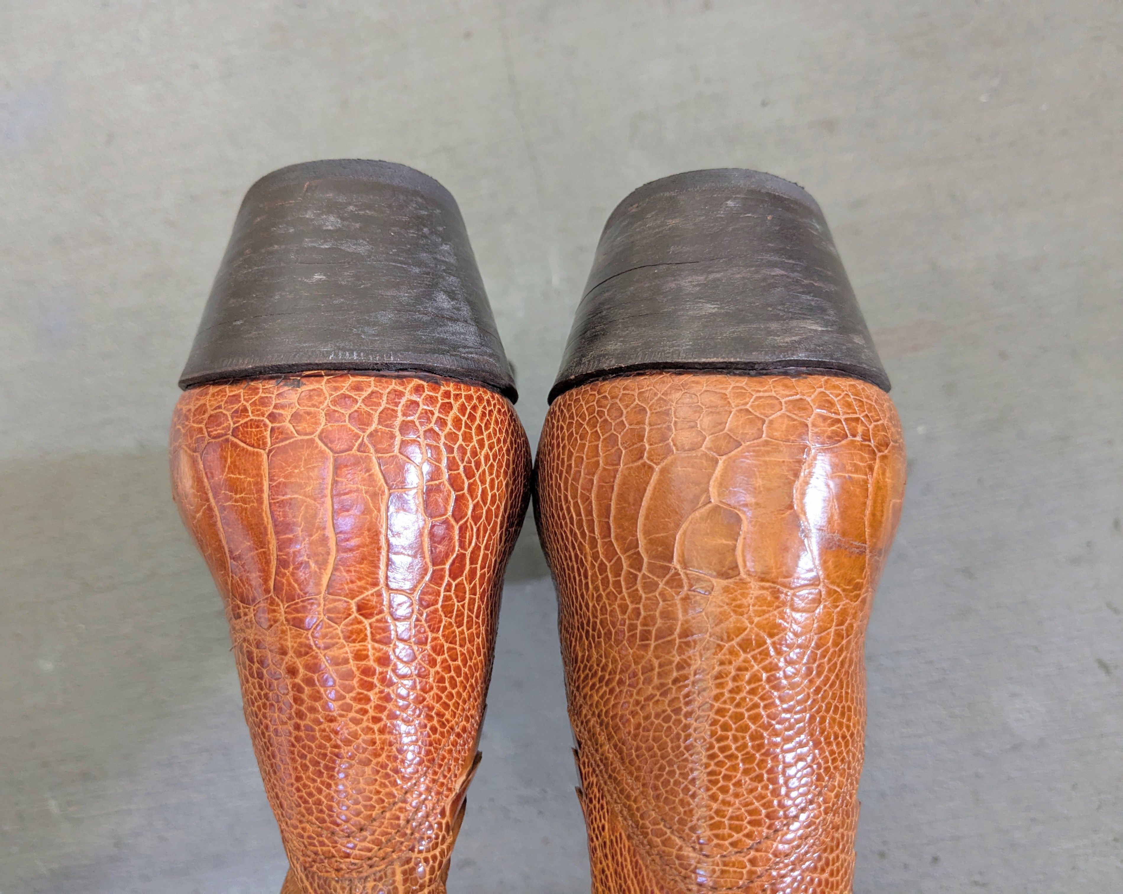 Vintage Ostrich Cowboy Boots 11 Brown Leather Western Size US 11 / EU 44 - 13 Thumbnail