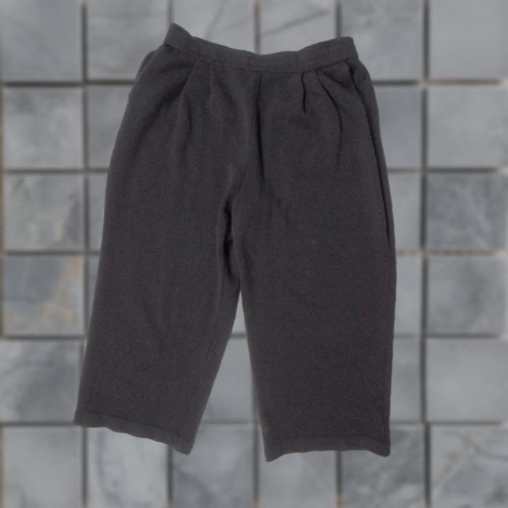 St. John Vintage St. John Women's Pants Size 10 Black Cropped Knit Pleated Wide Leg Elastic Waist Size 32" / US 10 / IT 46 - 1 Thumbnail