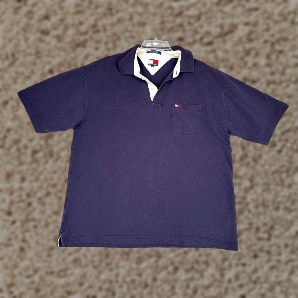 Tommy Hilfiger Tommy Hilfiger Polo Shirt Men XL Blue Short Sleeve Cotton Slim Fit Bag Pocket Buttoned Collar Shirt Size US XL / EU 56 / 4 - 1 Thumbnail
