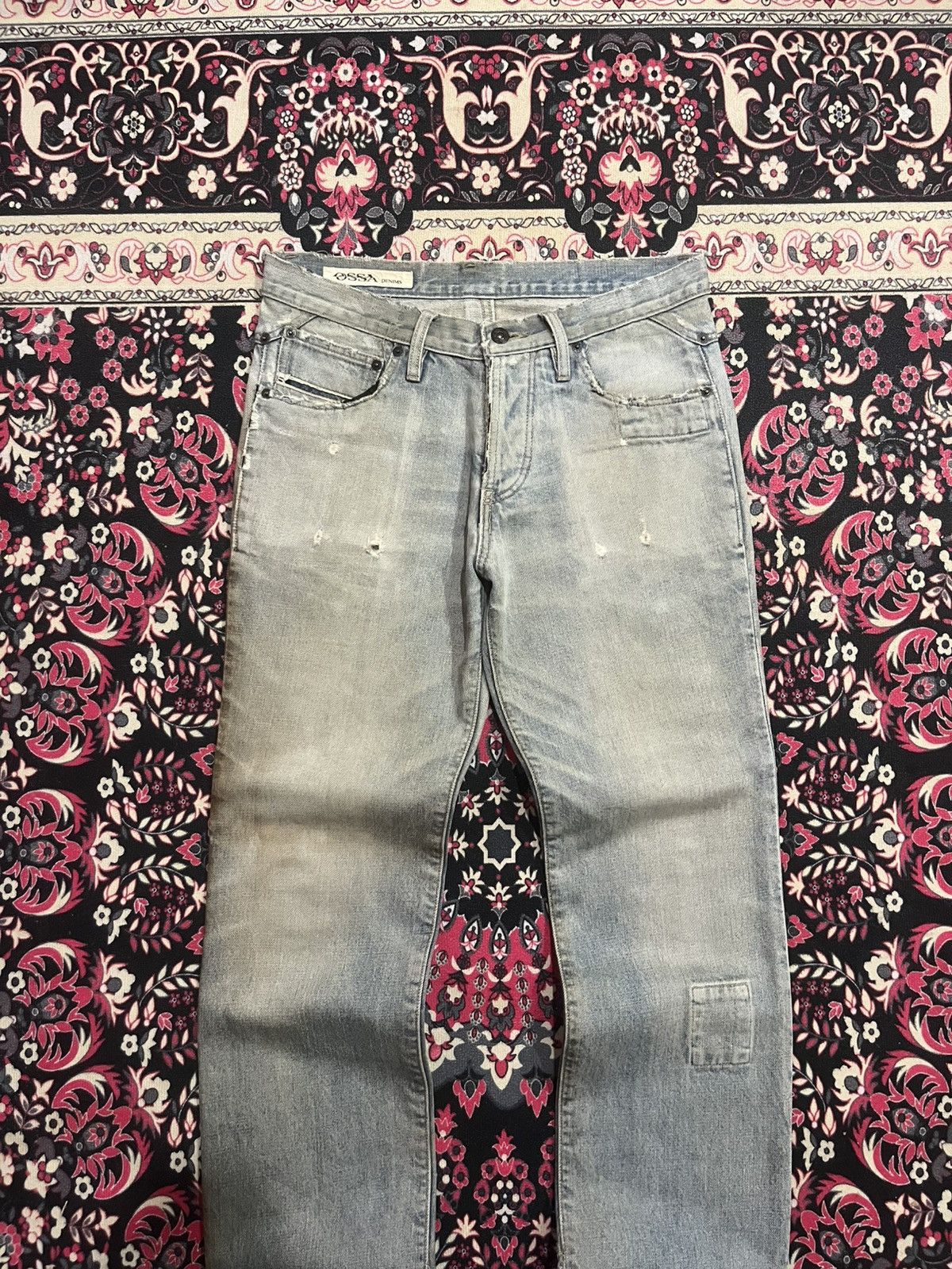 BUFFALO BOBS × GOSTAR DE FUGA × Japanese Brand ⚡️Streetwear⚡️Vintage Japanese Brand Ossa Denim Ash Blue Jeans Size US 32 / EU 48 - 3 Thumbnail