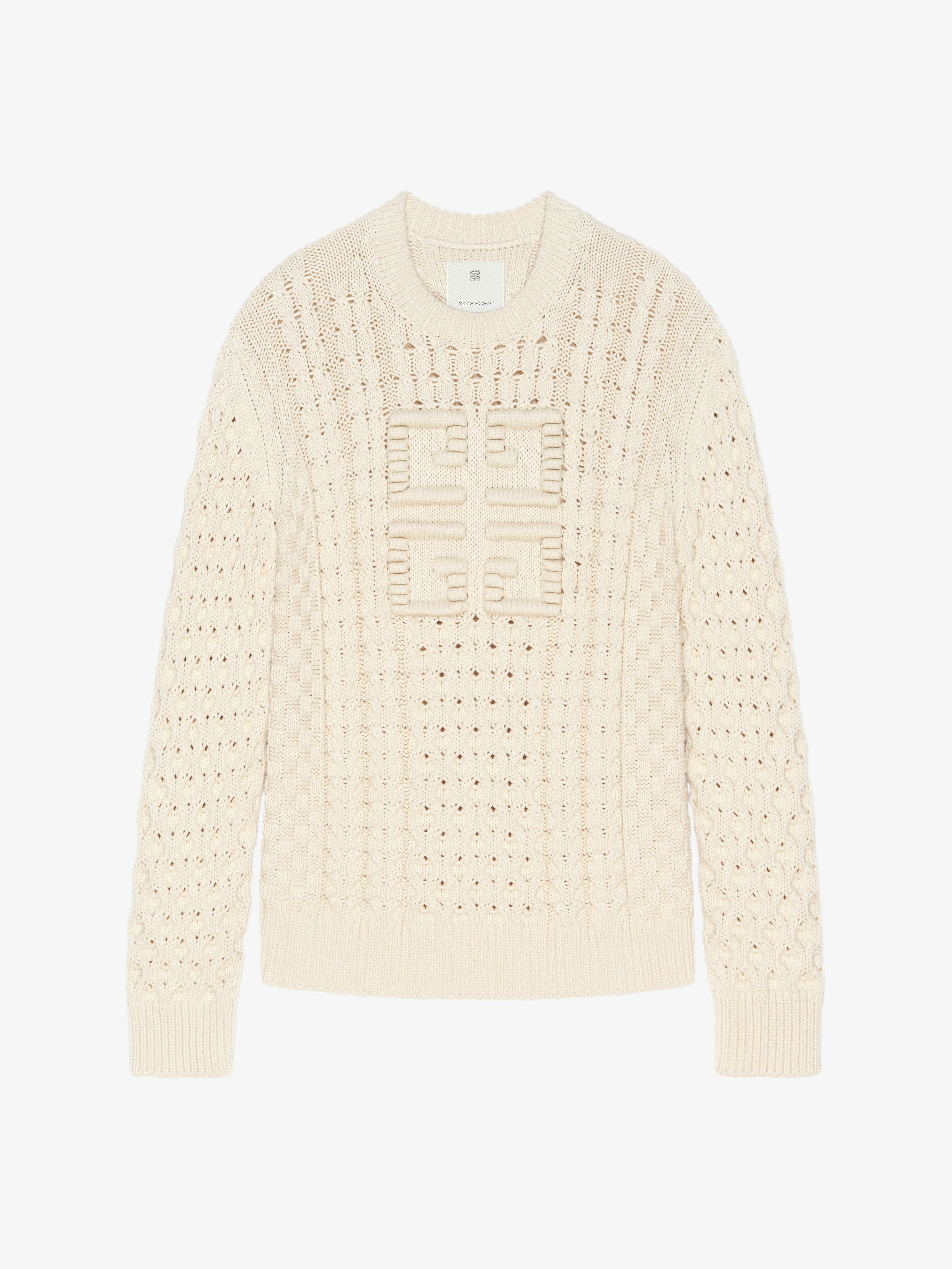 Givenchy o1srvl11e0325 4G Cable Knit Sweater in Sea Salt Size US M / EU 48-50 / 2 - 1 Thumbnail