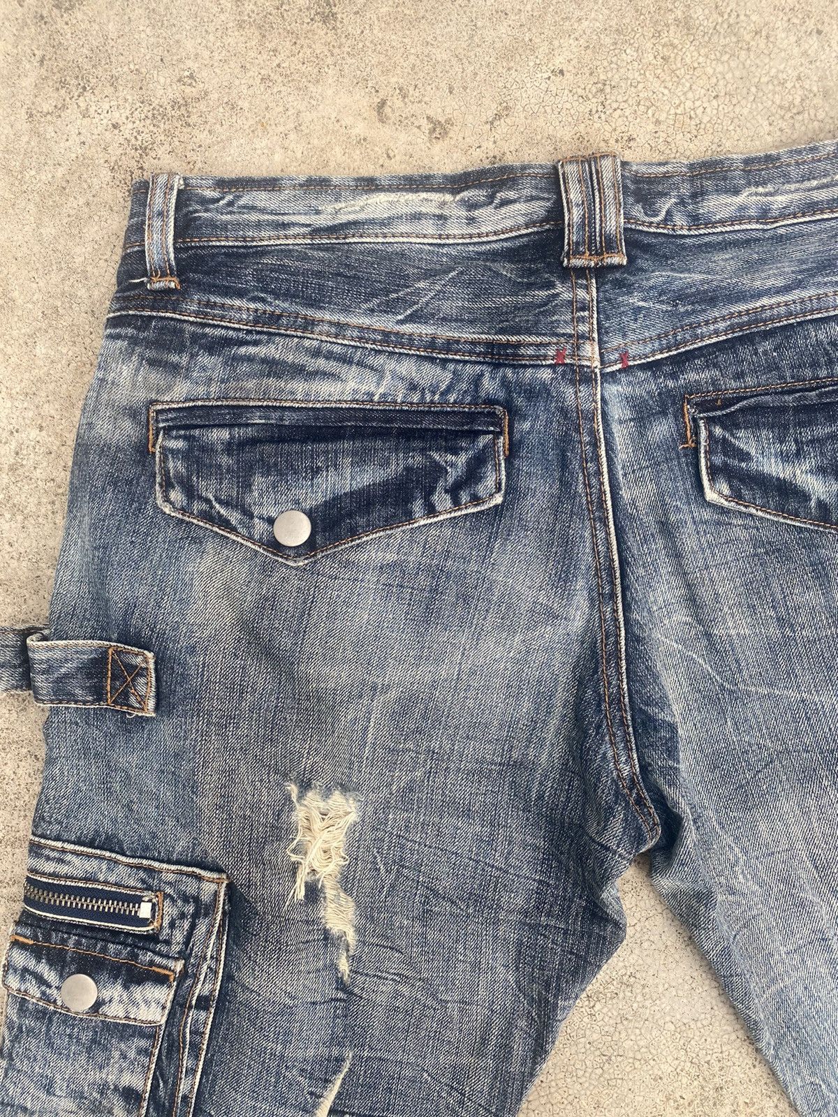 If Six Was Nine × Japanese Brand Flare Jeans Semantic Design Cargo Multipocket Bootcut Size US 33 - 20 Thumbnail