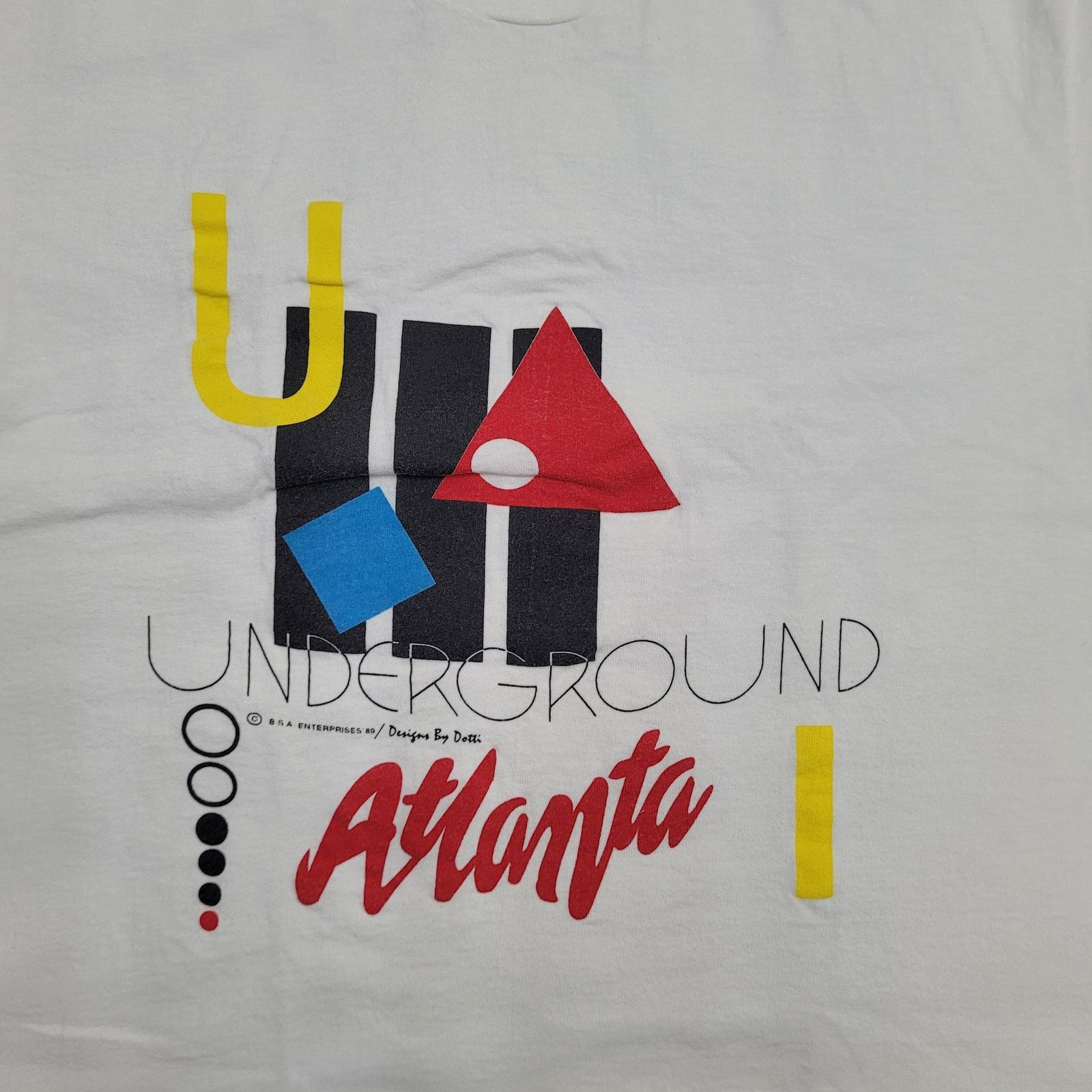 Hanes VTG 80s Underground Atlanta T-Shirt S Memphis Design Art Tee Size US S / EU 44-46 / 1 - 3 Thumbnail